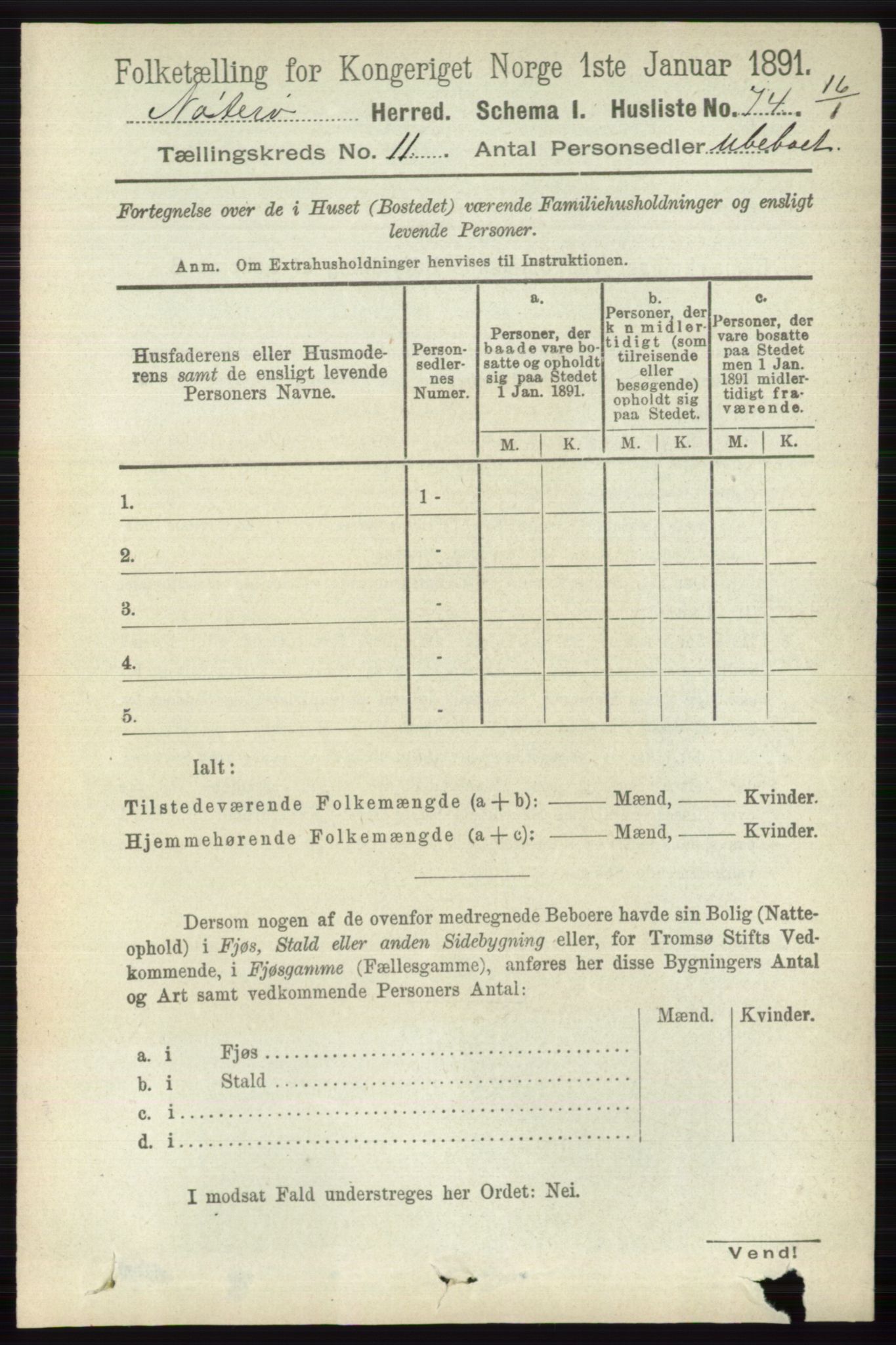 RA, 1891 census for 0722 Nøtterøy, 1891, p. 5810