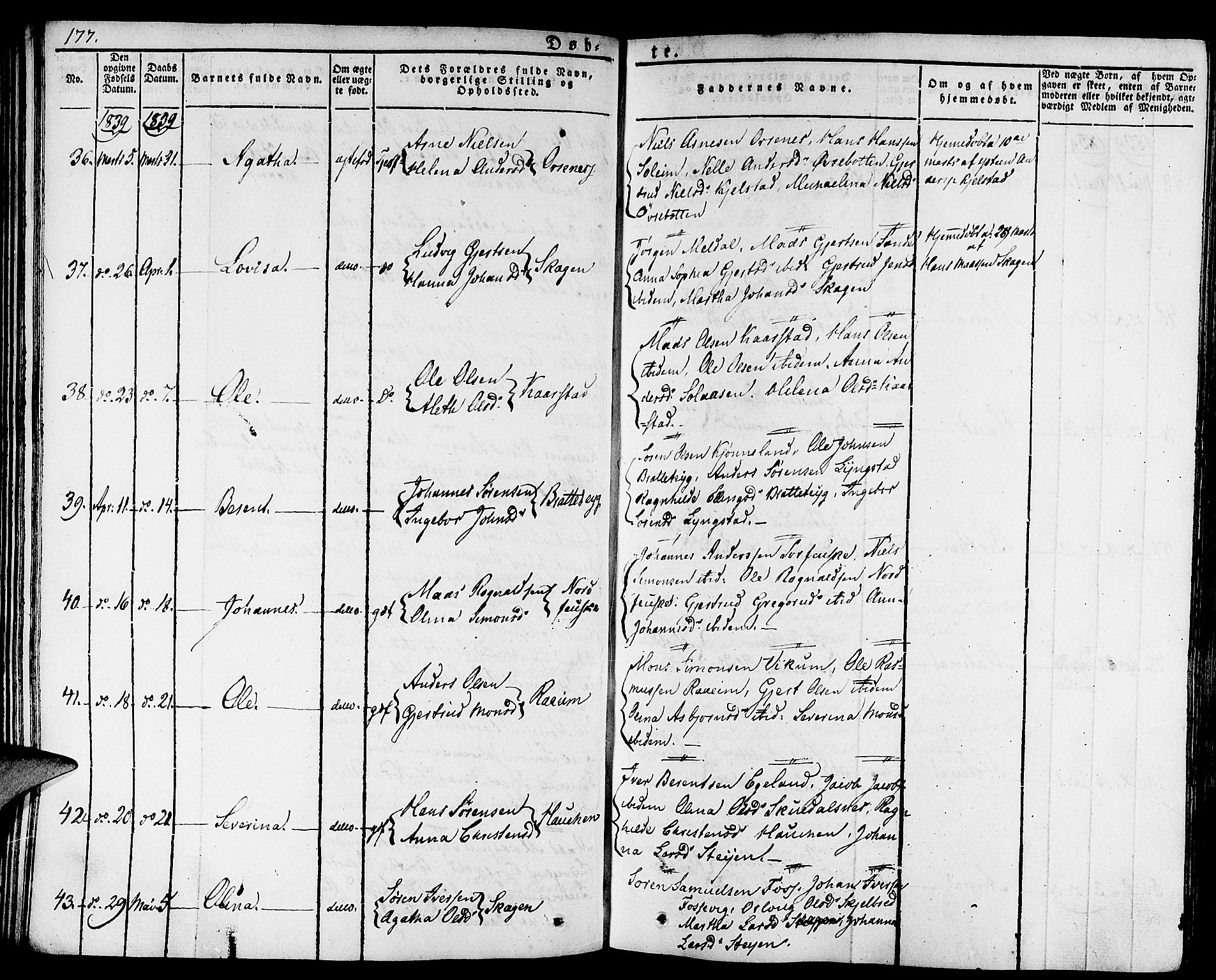 Gaular sokneprestembete, AV/SAB-A-80001/H/Haa: Parish register (official) no. A 3, 1821-1840, p. 177