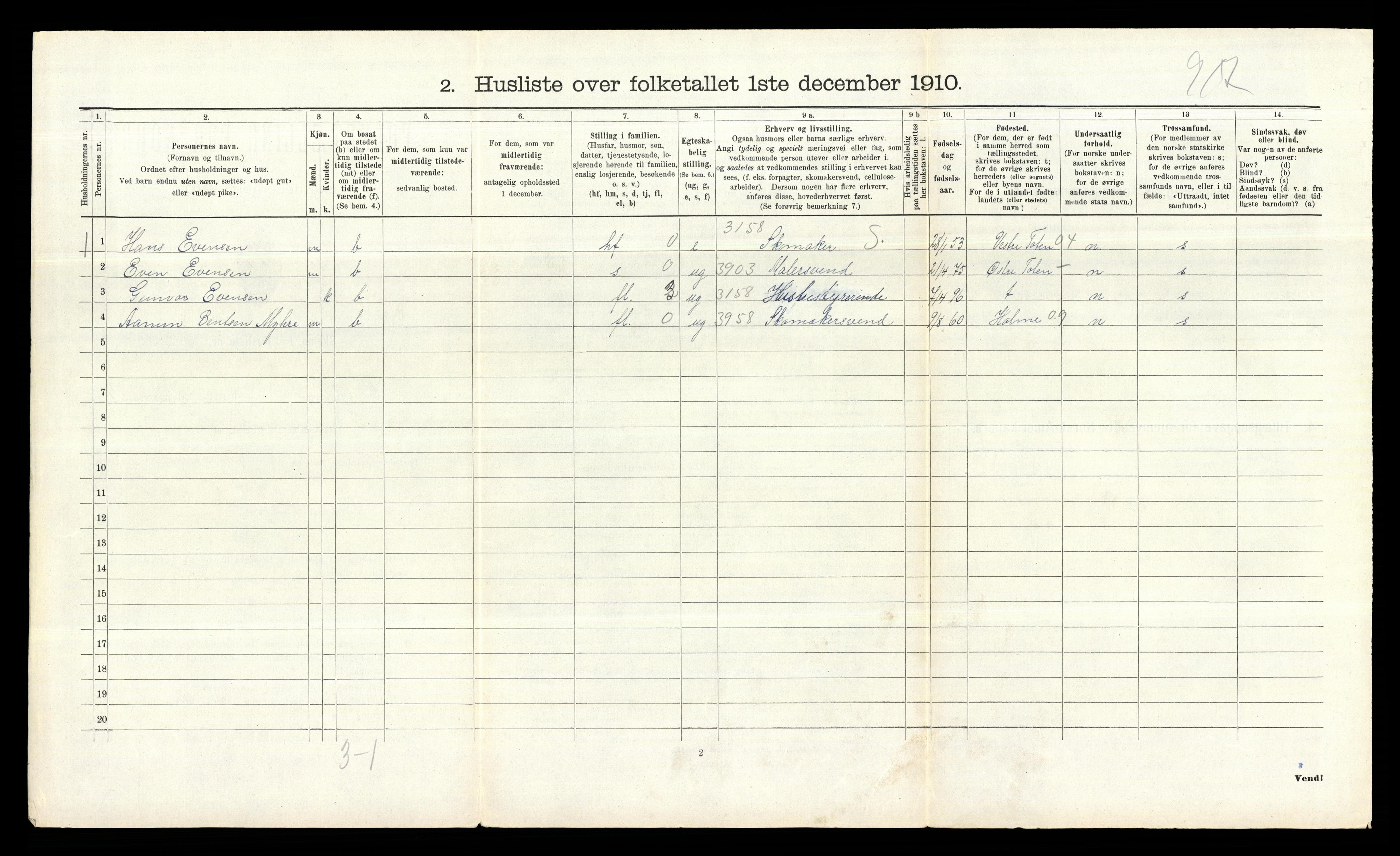 RA, 1910 census for Nesodden, 1910, p. 803