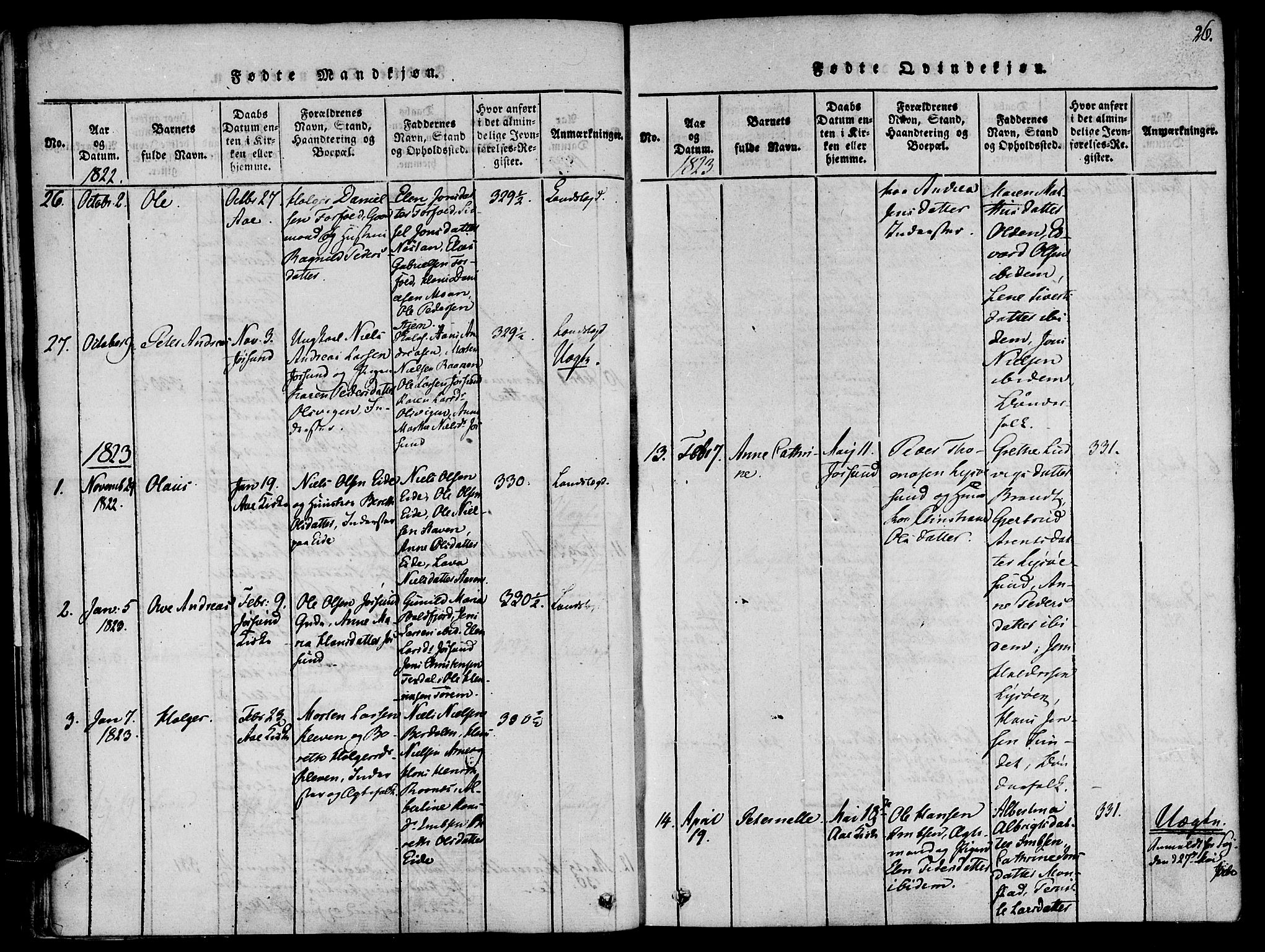 Ministerialprotokoller, klokkerbøker og fødselsregistre - Sør-Trøndelag, SAT/A-1456/655/L0675: Parish register (official) no. 655A04, 1818-1830, p. 26