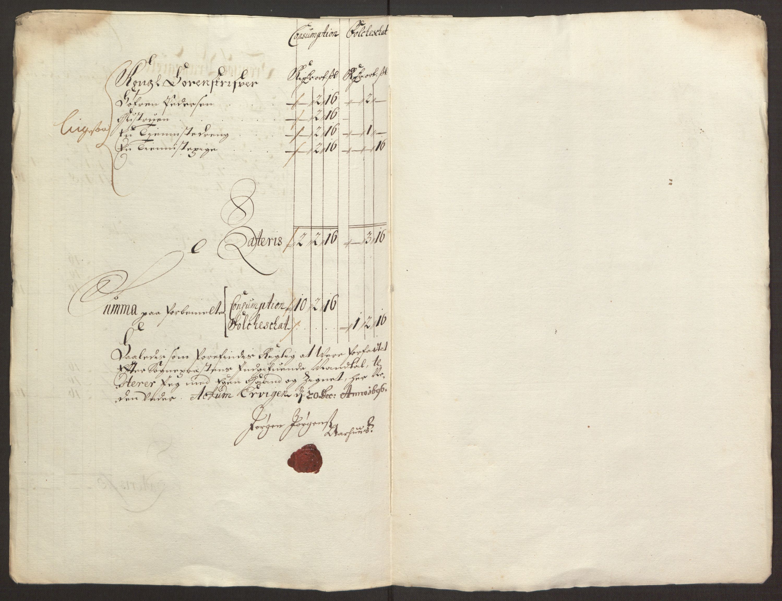 Rentekammeret inntil 1814, Reviderte regnskaper, Fogderegnskap, RA/EA-4092/R68/L4753: Fogderegnskap Senja og Troms, 1694-1696, p. 343