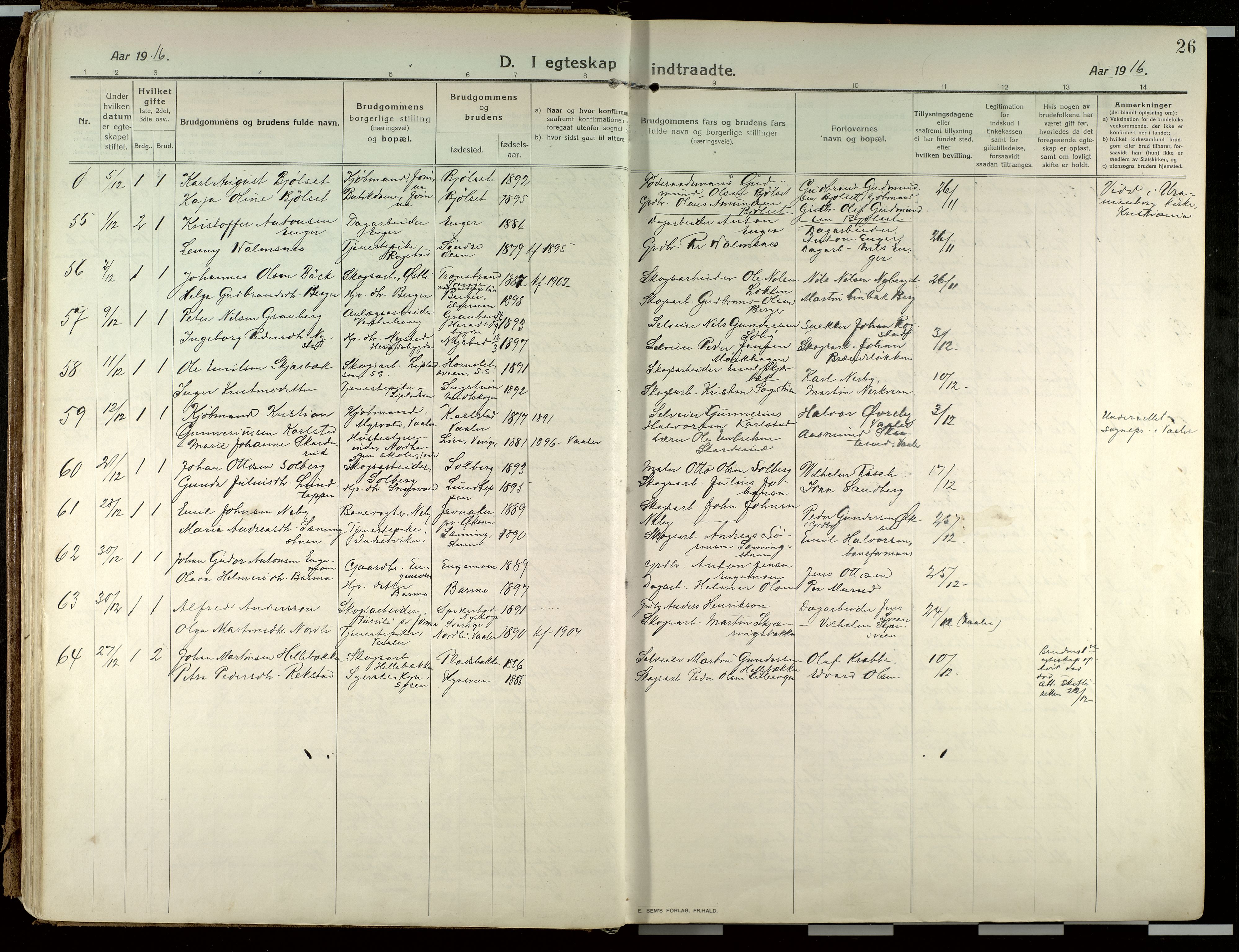 Elverum prestekontor, SAH/PREST-044/H/Ha/Haa/L0021: Parish register (official) no. 21, 1913-1928, p. 26