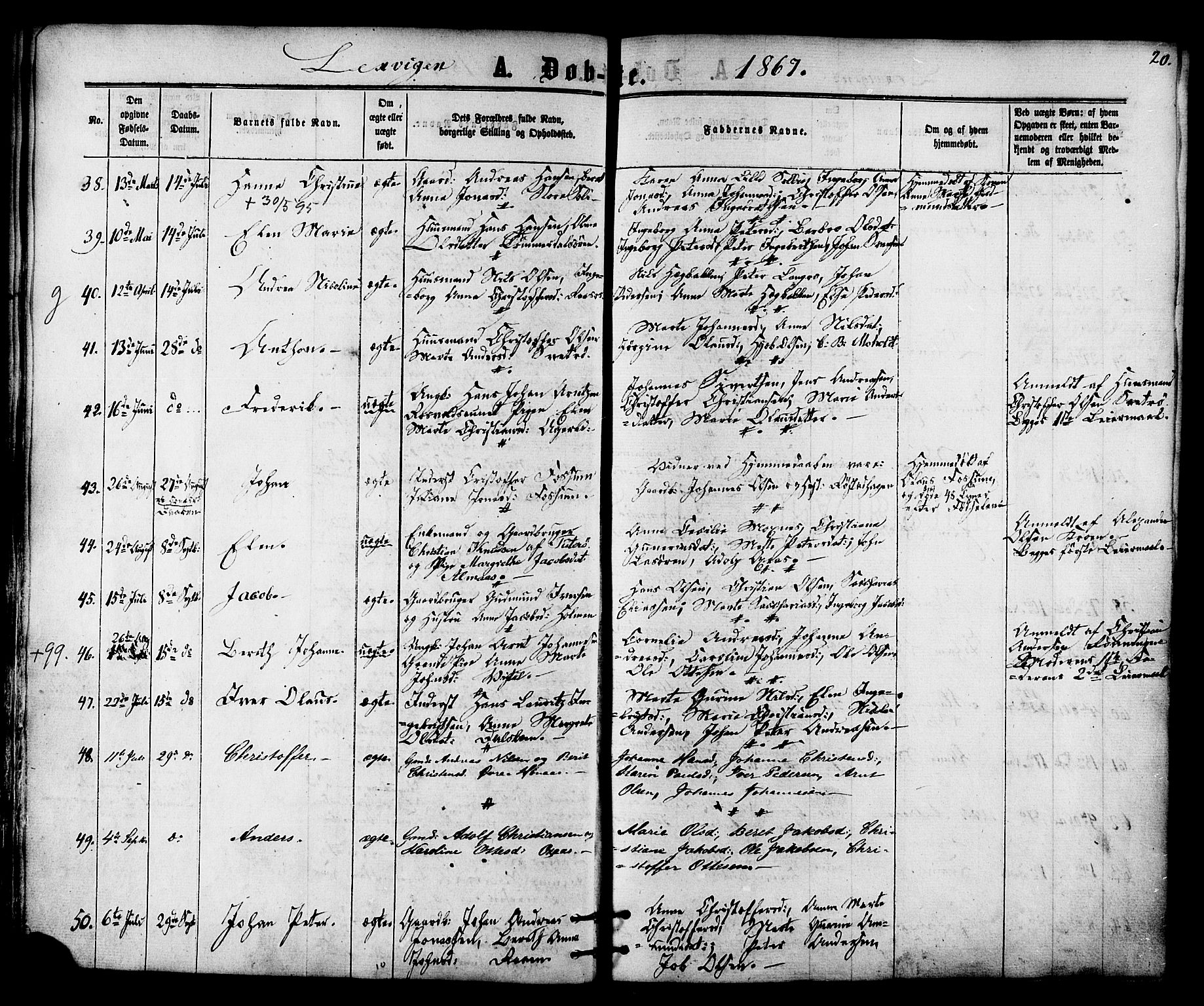 Ministerialprotokoller, klokkerbøker og fødselsregistre - Nord-Trøndelag, SAT/A-1458/701/L0009: Parish register (official) no. 701A09 /1, 1864-1882, p. 20