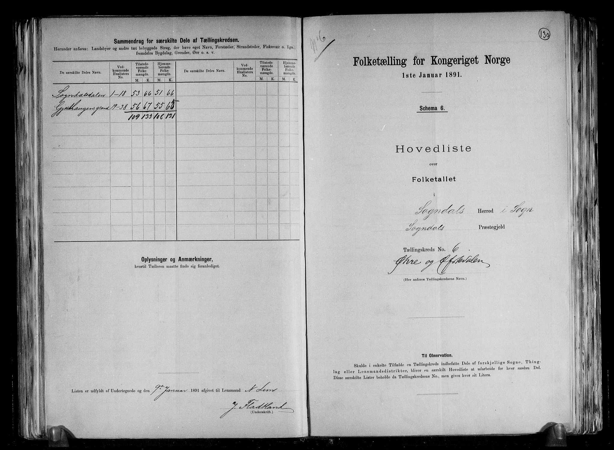 RA, 1891 census for 1420 Sogndal, 1891, p. 16