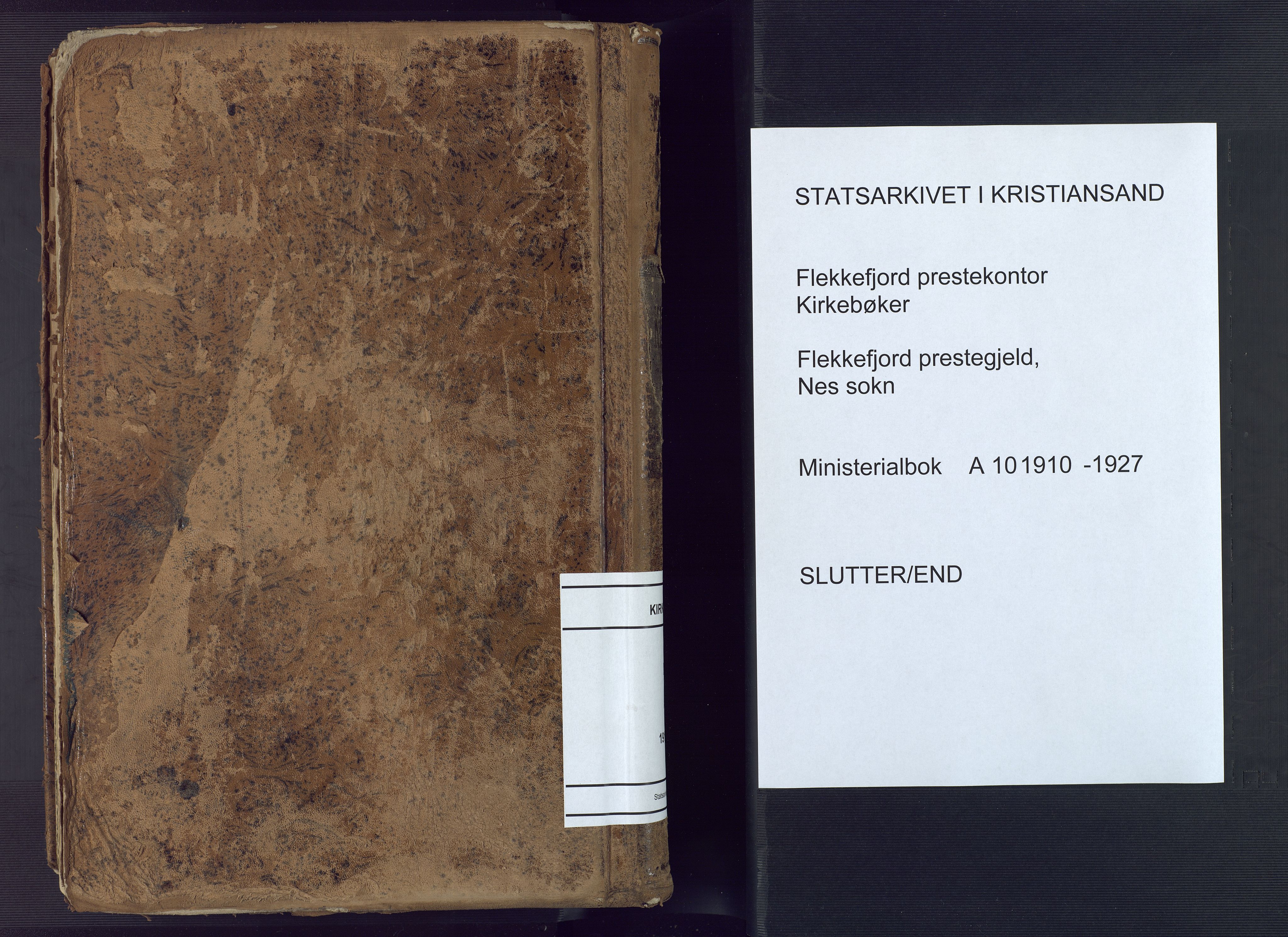 Flekkefjord sokneprestkontor, AV/SAK-1111-0012/F/Fa/Fac/L0010: Parish register (official) no. A 10, 1910-1927