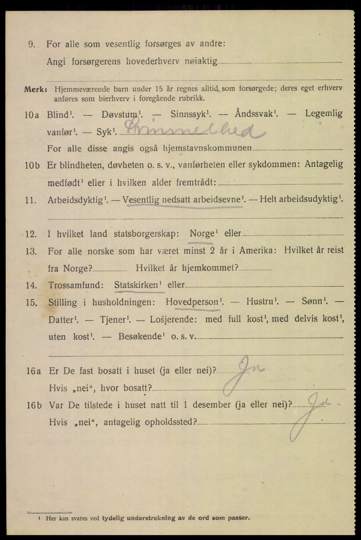 SAK, 1920 census for Mandal, 1920, p. 7314