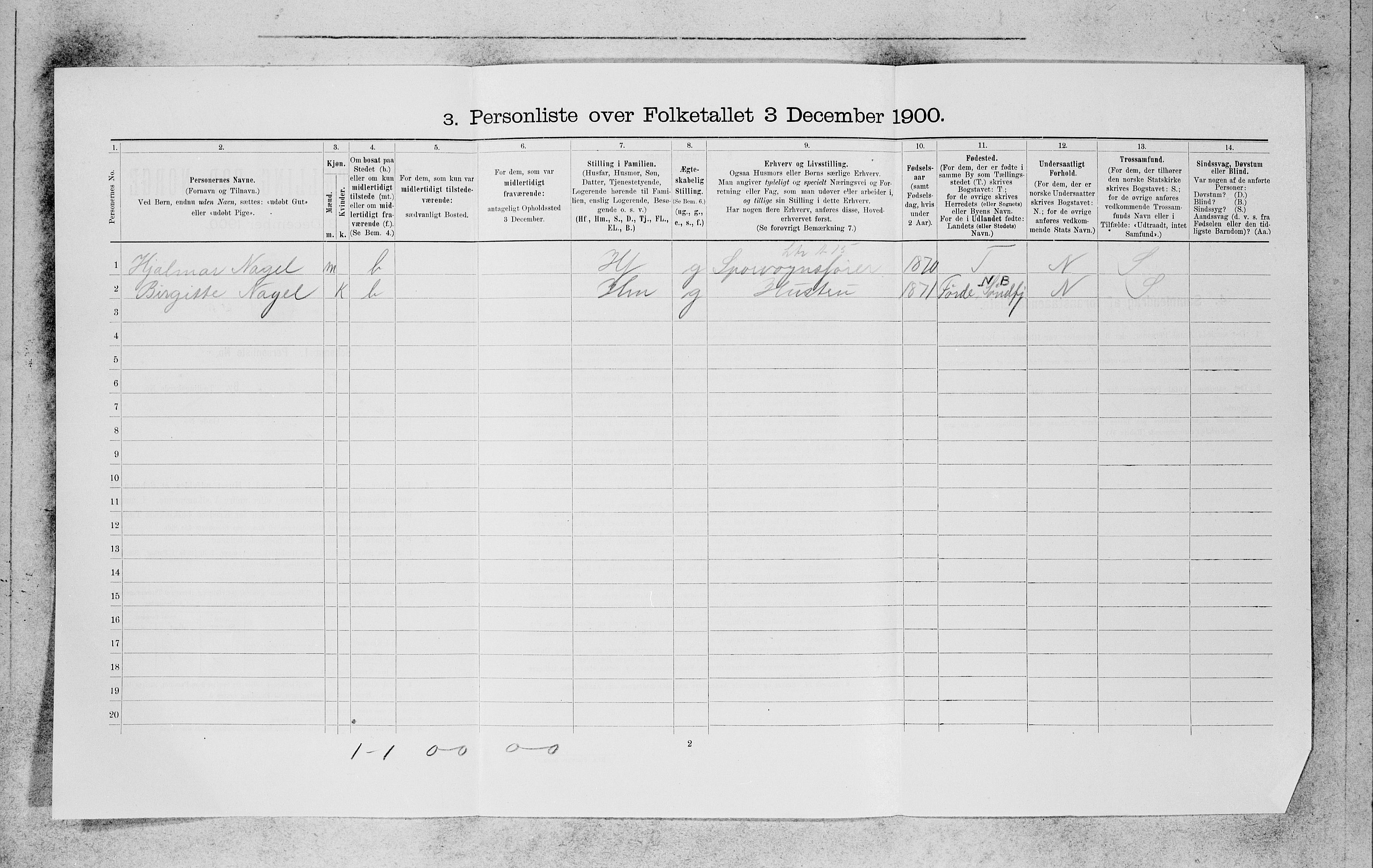 SAB, 1900 census for Bergen, 1900, p. 11362