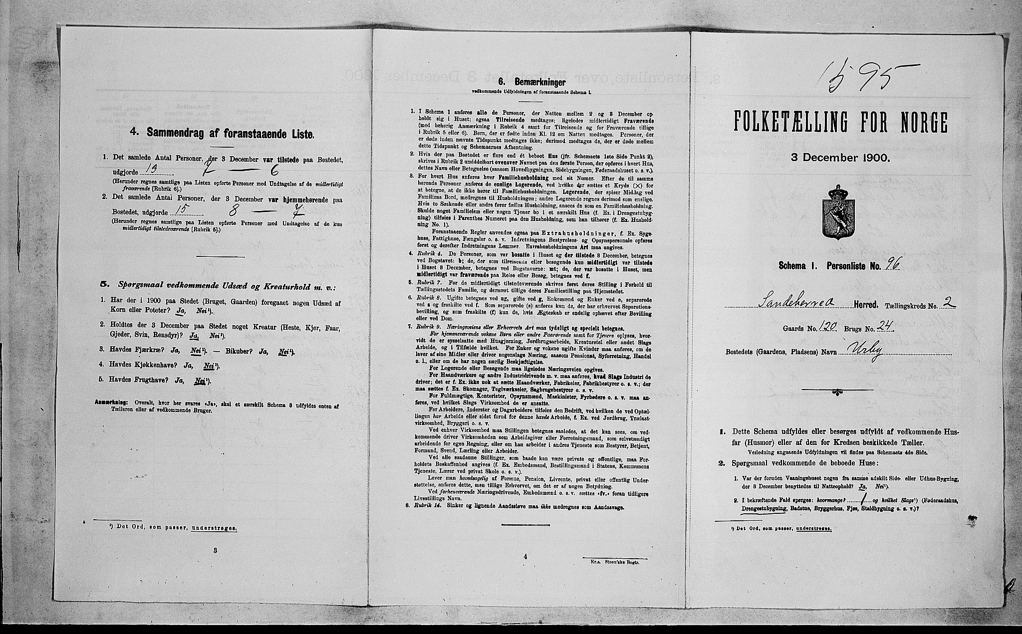 RA, 1900 census for Sandeherred, 1900, p. 720