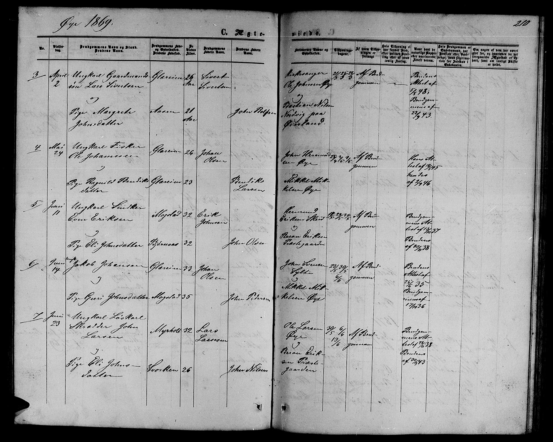 Ministerialprotokoller, klokkerbøker og fødselsregistre - Møre og Romsdal, SAT/A-1454/595/L1051: Parish register (copy) no. 595C03, 1866-1891, p. 210