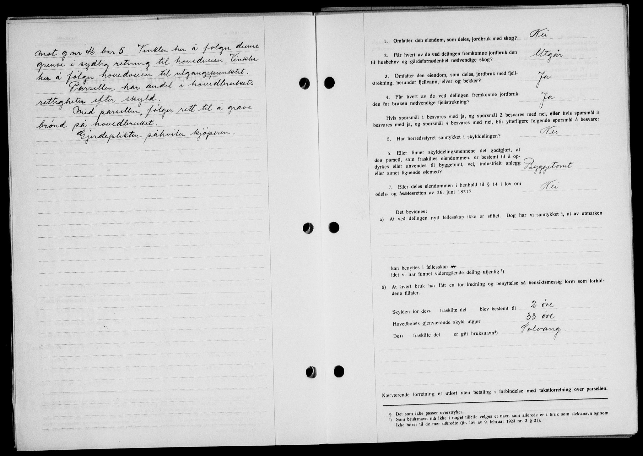 Lofoten sorenskriveri, SAT/A-0017/1/2/2C/L0033b: Mortgage book no. 33b, 1936-1936, Diary no: : 271/1936