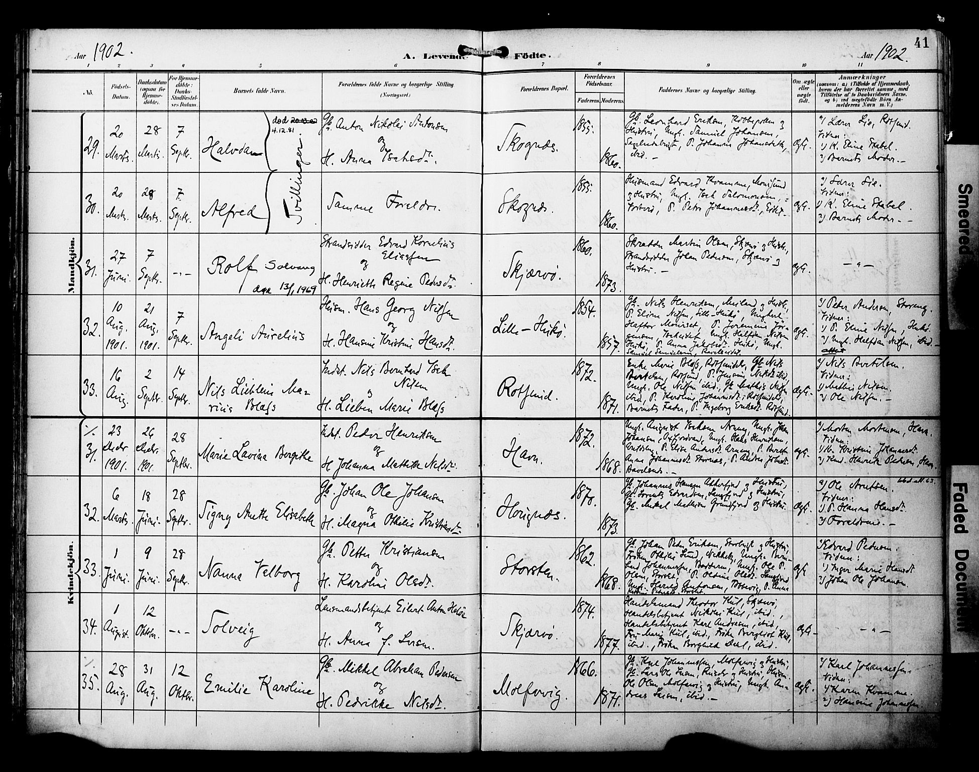Skjervøy sokneprestkontor, AV/SATØ-S-1300/H/Ha/Haa/L0015kirke: Parish register (official) no. 15, 1899-1909, p. 41