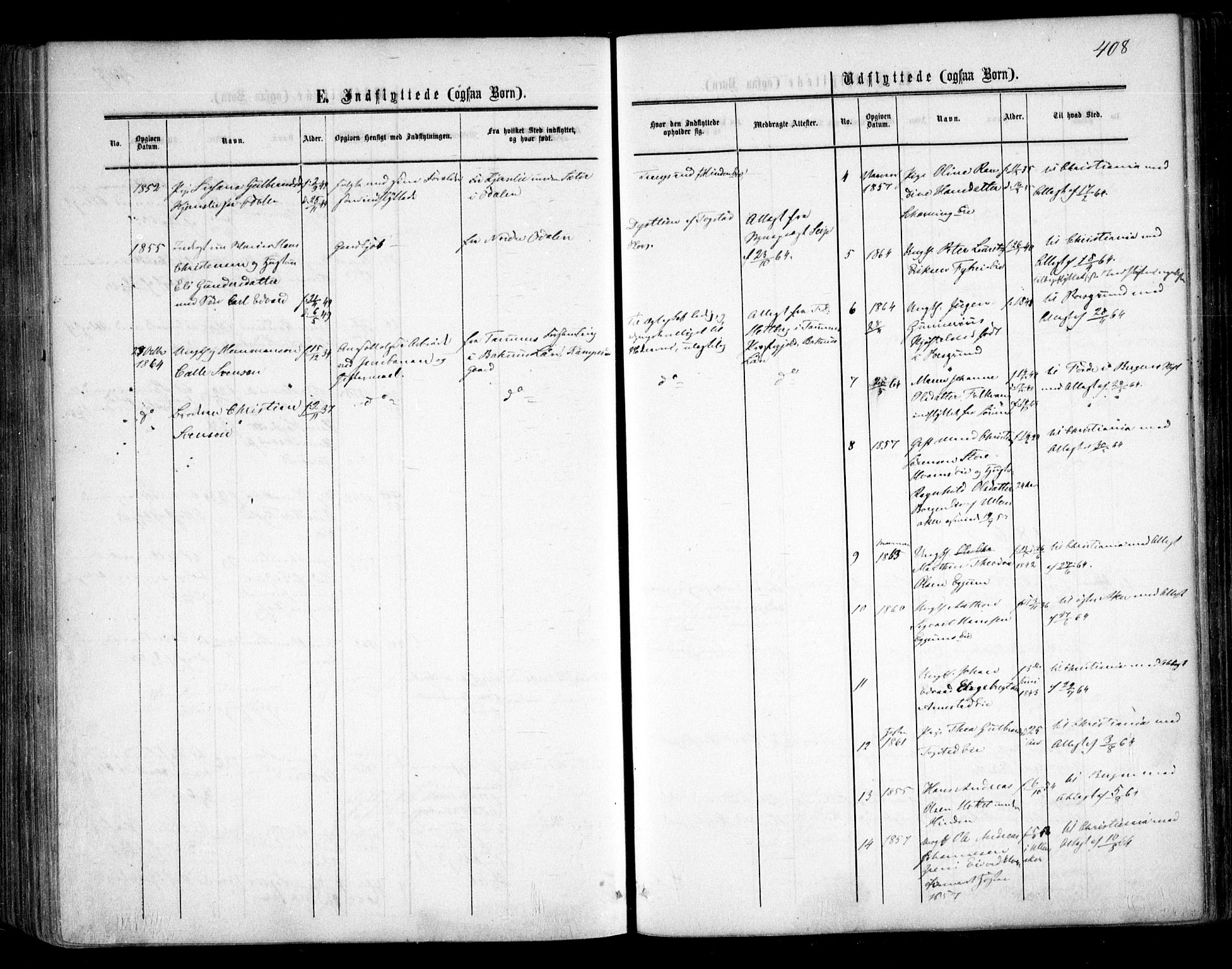 Nes prestekontor Kirkebøker, AV/SAO-A-10410/F/Fa/L0008: Parish register (official) no. I 8, 1859-1874, p. 408