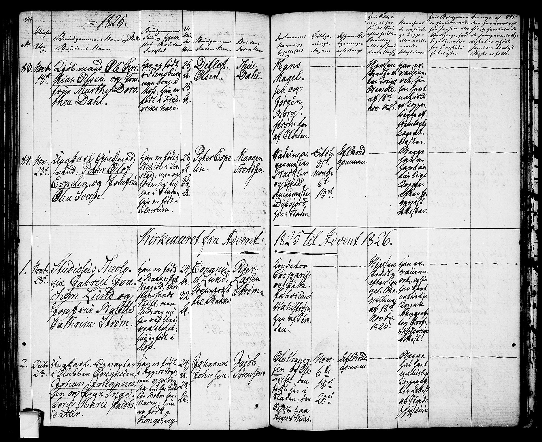 Oslo domkirke Kirkebøker, SAO/A-10752/F/Fa/L0010: Parish register (official) no. 10, 1824-1830, p. 844-845