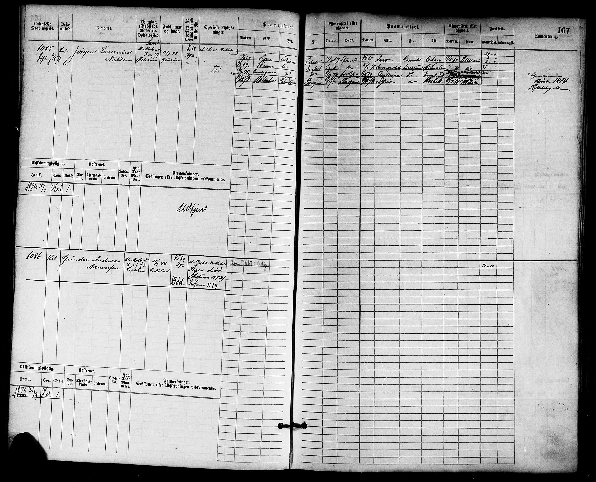 Lillesand mønstringskrets, AV/SAK-2031-0014/F/Fb/L0013: Hovedrulle nr 755-1516 uten register, G-4, 1869-1920, p. 173