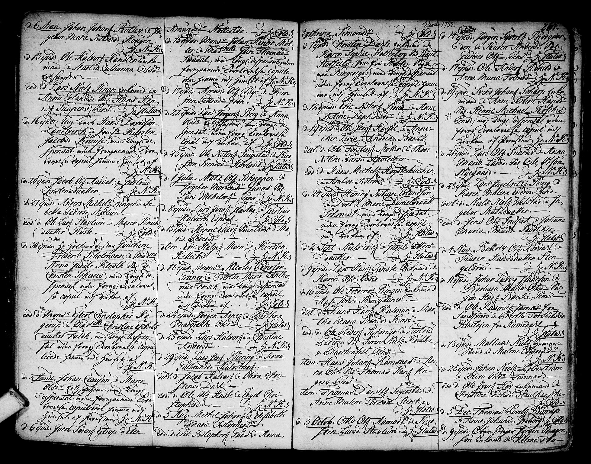 Kongsberg kirkebøker, SAKO/A-22/F/Fa/L0003: Parish register (official) no. I 3, 1744-1755, p. 261