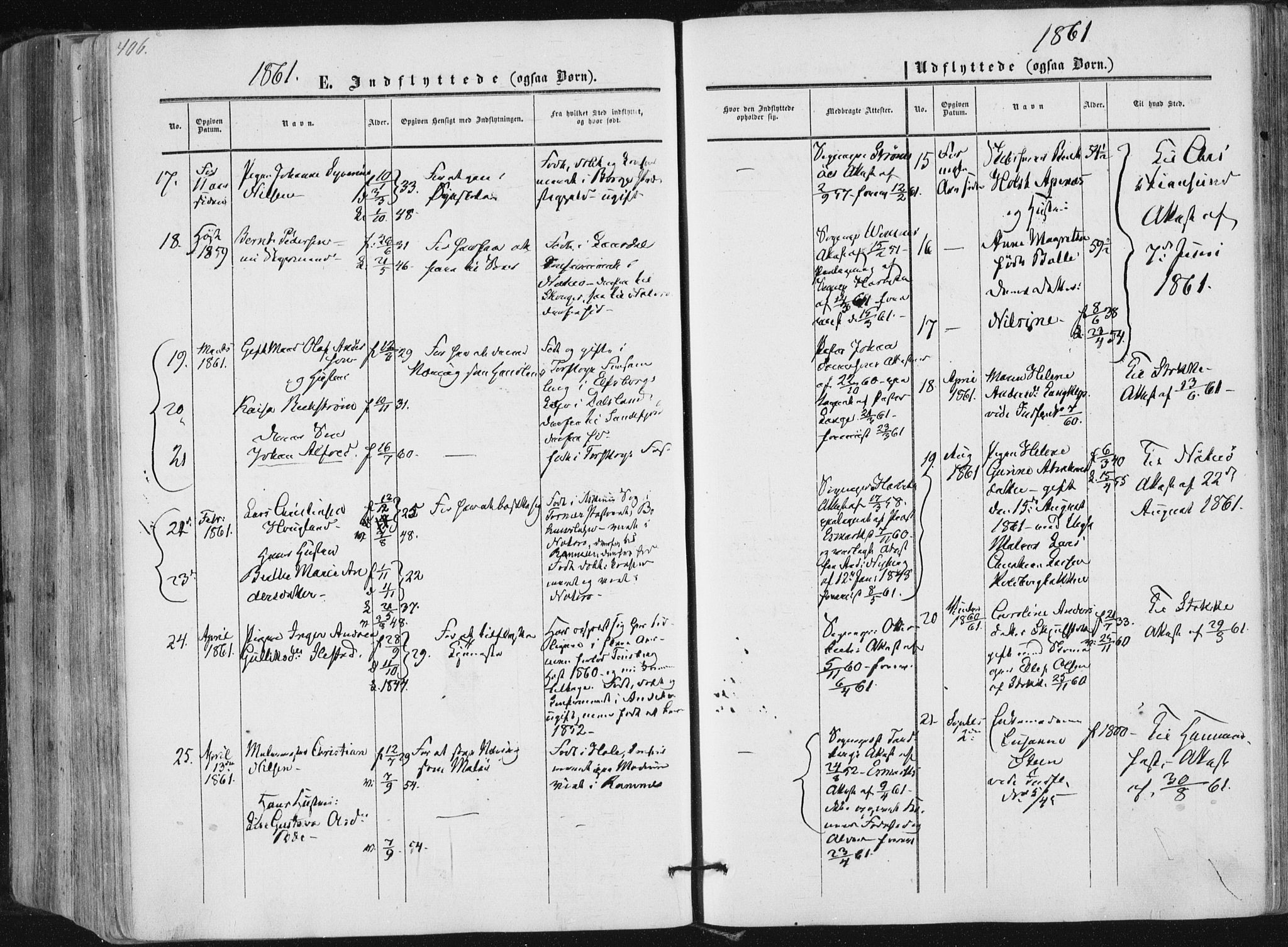 Tønsberg kirkebøker, SAKO/A-330/F/Fa/L0008: Parish register (official) no. I 8, 1855-1864, p. 406