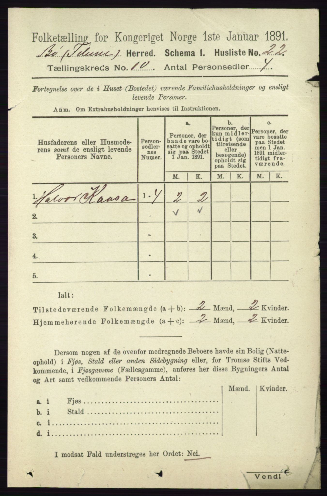 RA, 1891 census for 0821 Bø, 1891, p. 3182