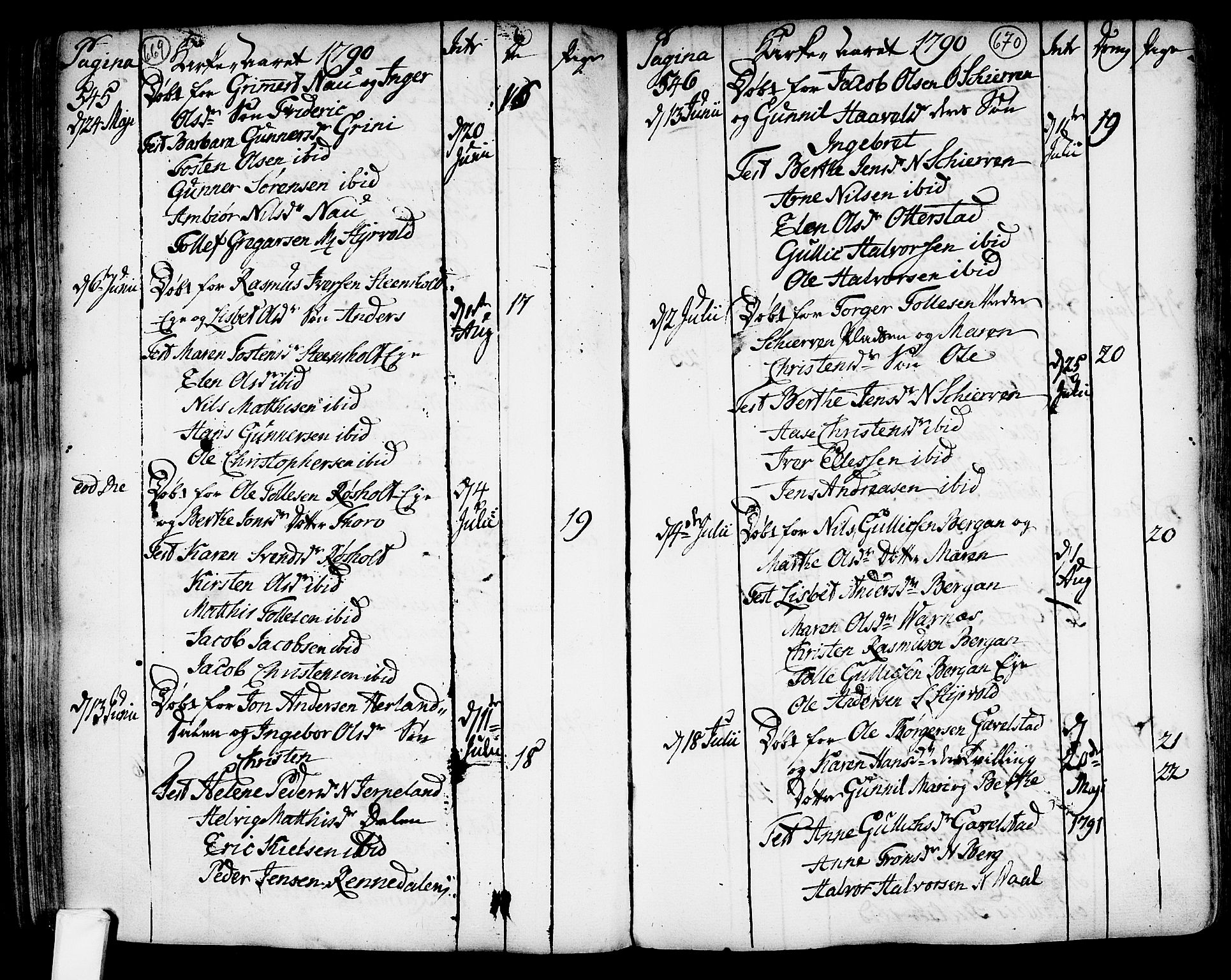 Lardal kirkebøker, AV/SAKO-A-350/F/Fa/L0003: Parish register (official) no. I 3, 1733-1815, p. 669-670