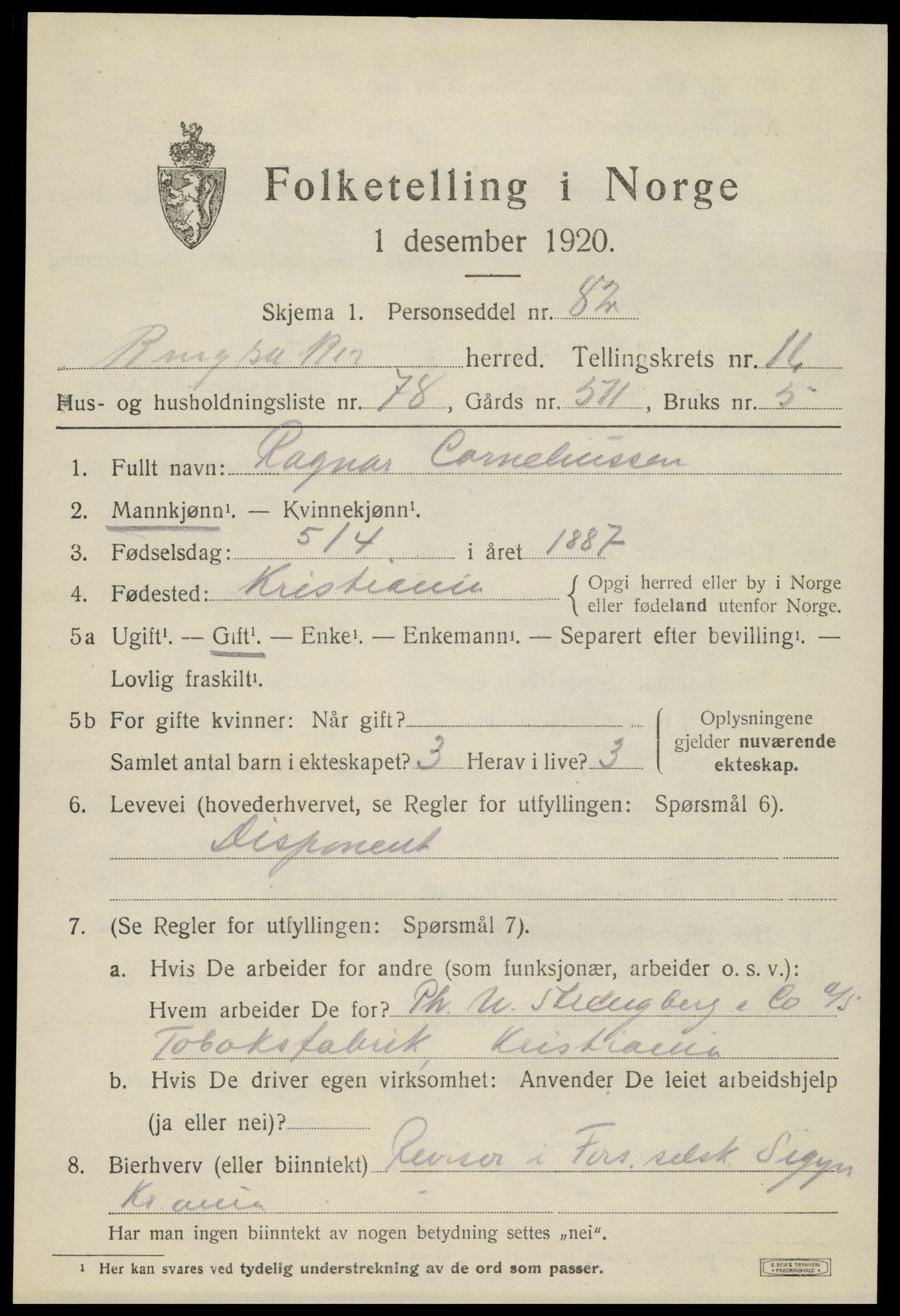 SAH, 1920 census for Ringsaker, 1920, p. 23650