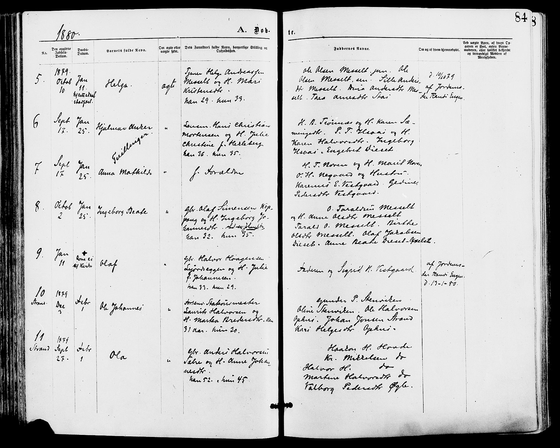 Stor-Elvdal prestekontor, AV/SAH-PREST-052/H/Ha/Haa/L0001: Parish register (official) no. 1, 1871-1882, p. 84