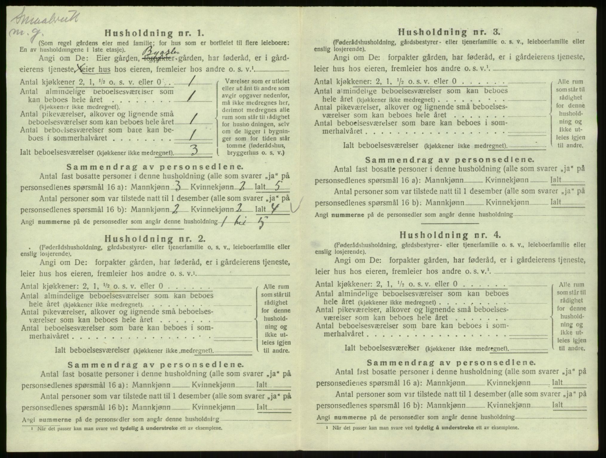 SAB, 1920 census for Masfjorden, 1920, p. 253