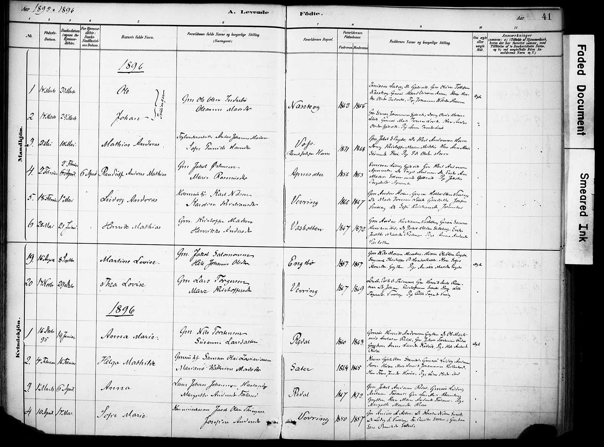 Førde sokneprestembete, AV/SAB-A-79901/H/Haa/Haae/L0001: Parish register (official) no. E 1, 1881-1911, p. 41