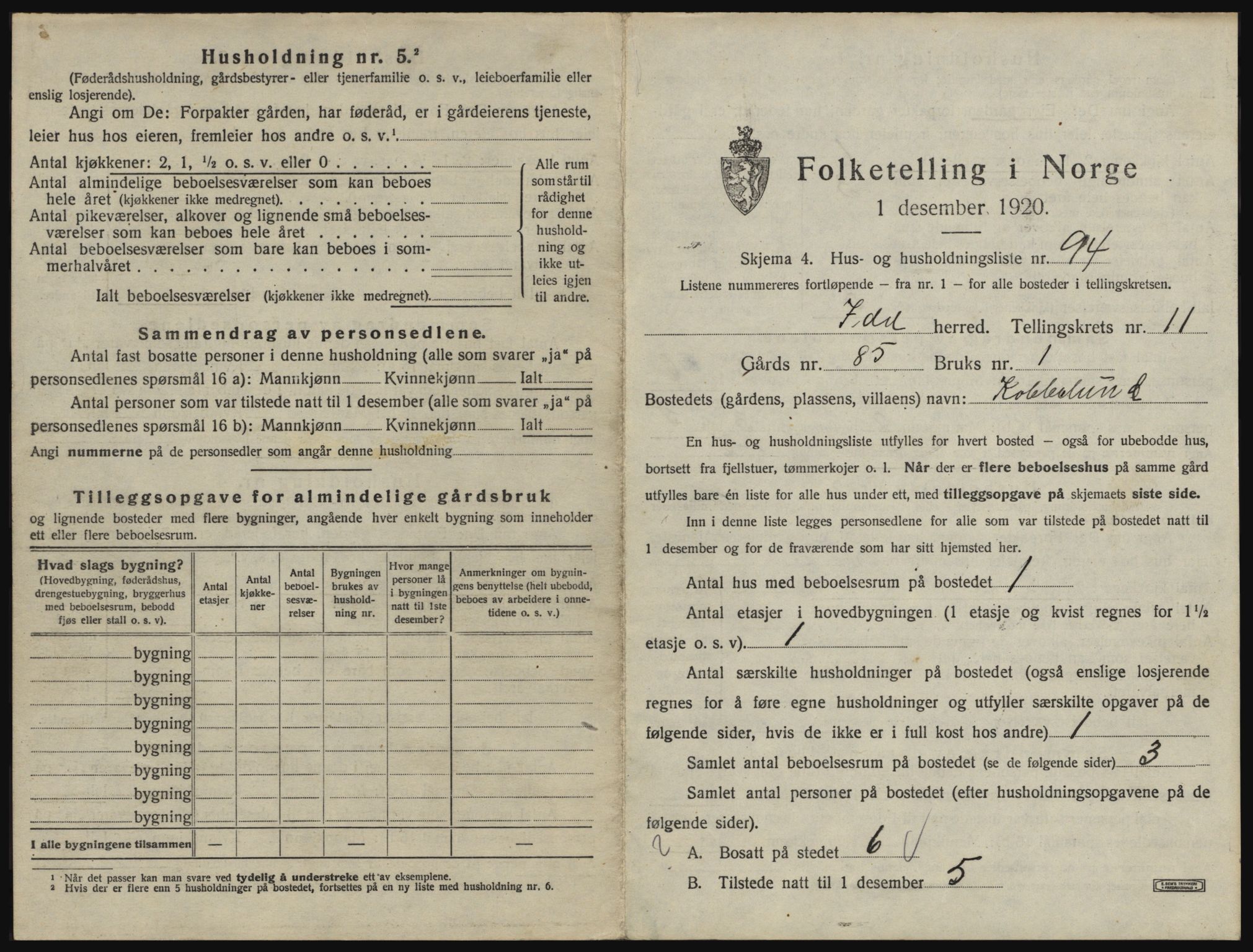 SAO, 1920 census for Idd, 1920, p. 1602