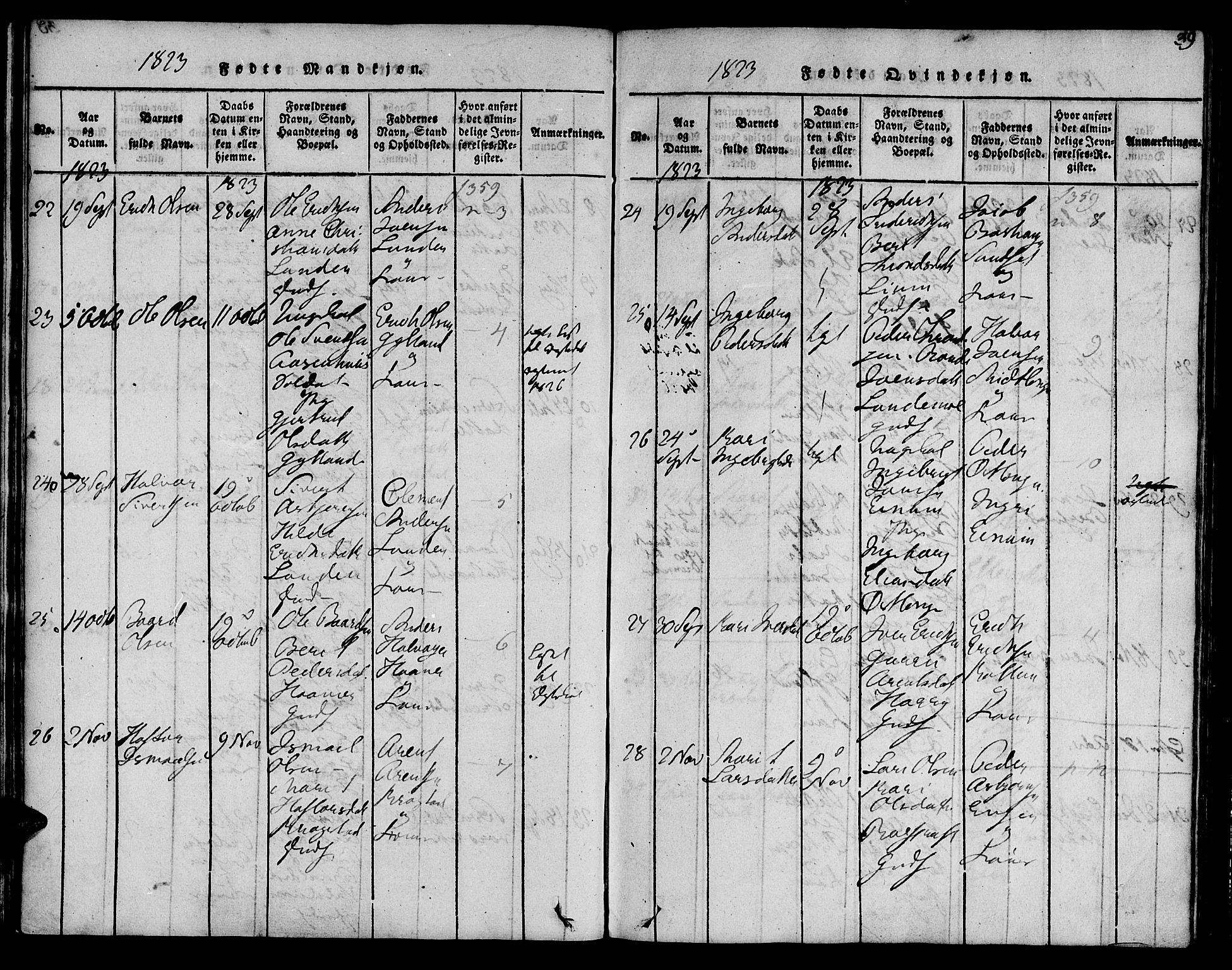 Ministerialprotokoller, klokkerbøker og fødselsregistre - Sør-Trøndelag, SAT/A-1456/692/L1102: Parish register (official) no. 692A02, 1816-1842, p. 39