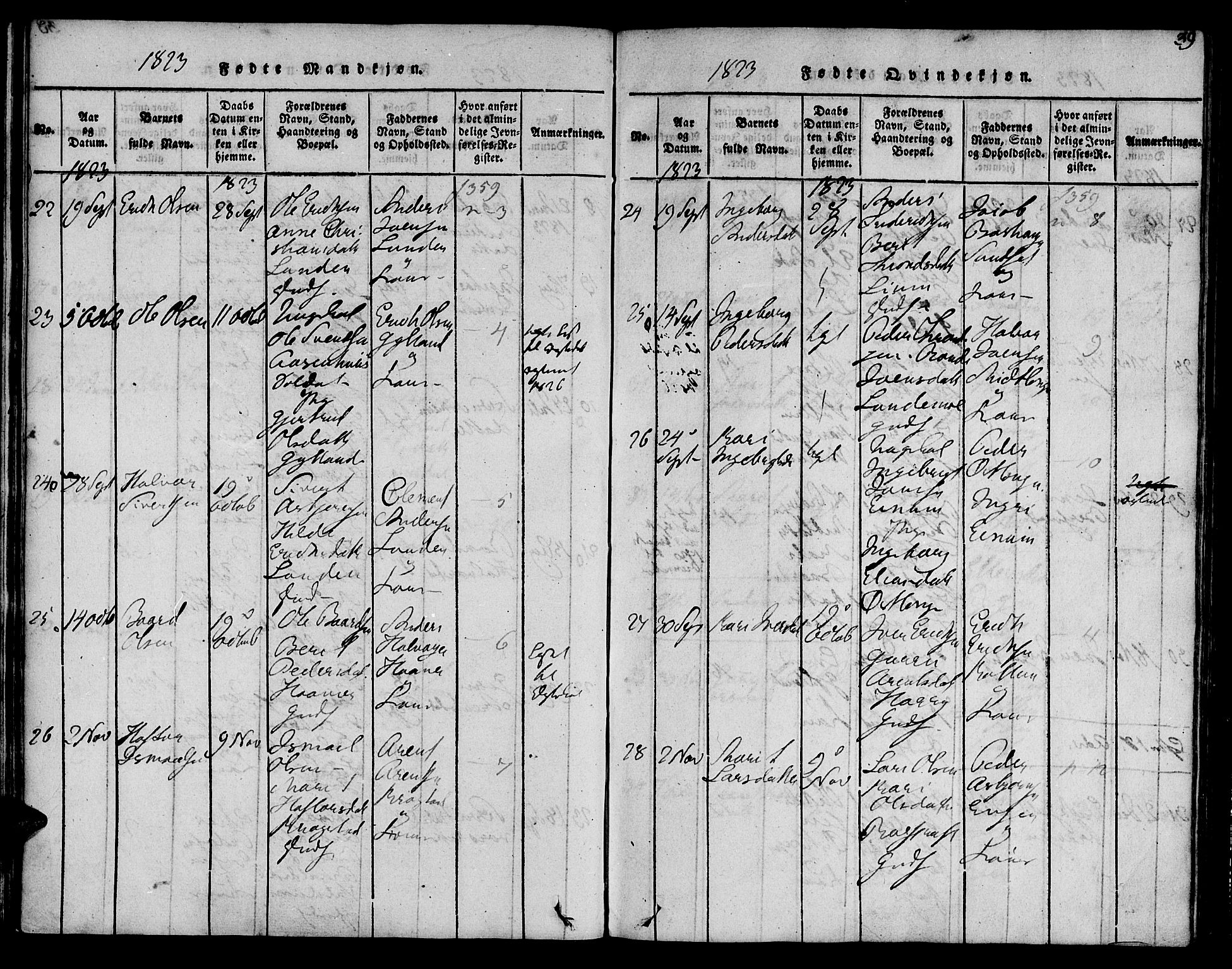 Ministerialprotokoller, klokkerbøker og fødselsregistre - Sør-Trøndelag, AV/SAT-A-1456/692/L1102: Parish register (official) no. 692A02, 1816-1842, p. 39