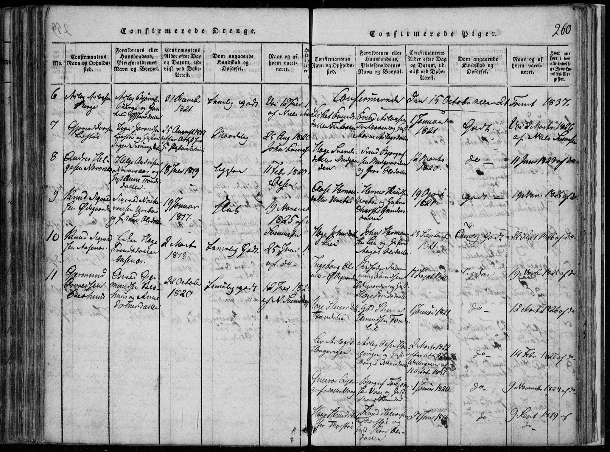 Rauland kirkebøker, AV/SAKO-A-292/F/Fa/L0001: Parish register (official) no. I 1, 1814-1859, p. 260