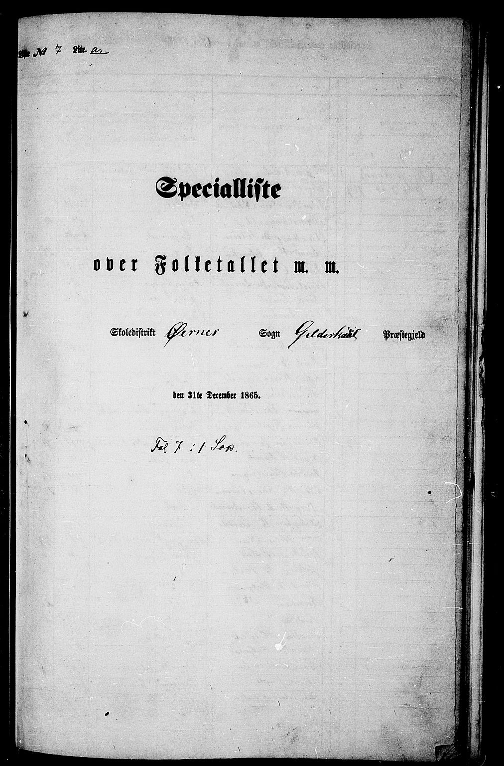 RA, 1865 census for Gildeskål, 1865, p. 87