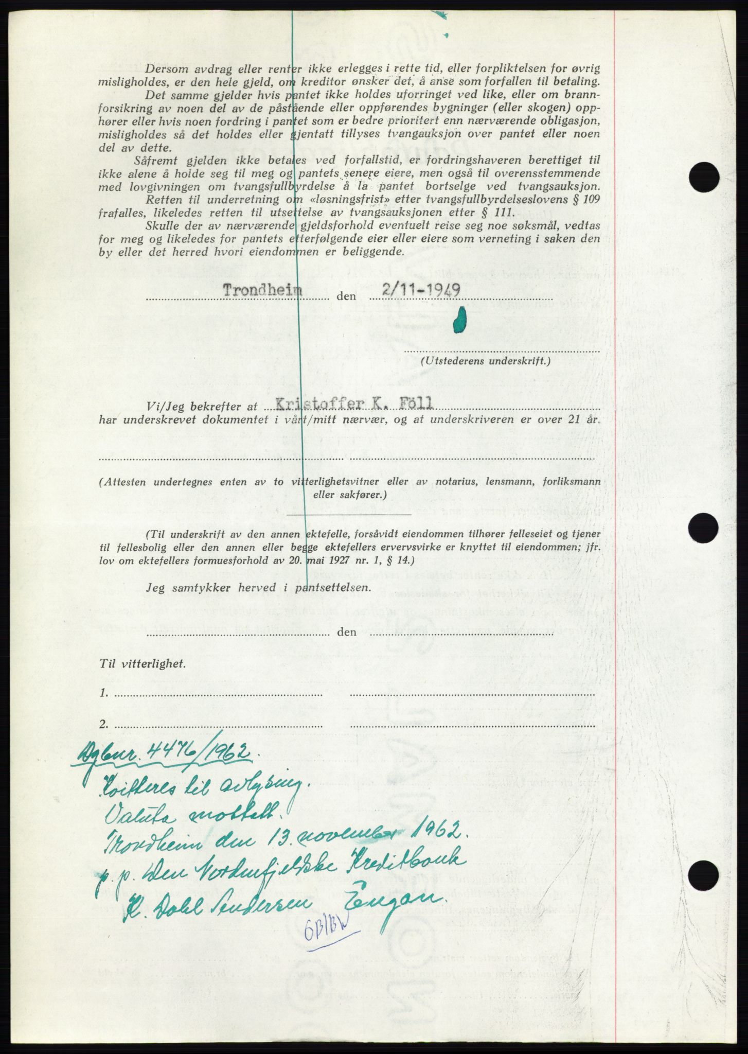 Fosen sorenskriveri, AV/SAT-A-1107/1/2/2C: Mortgage book no. B, 1948-1950, Diary no: : 1723/1949