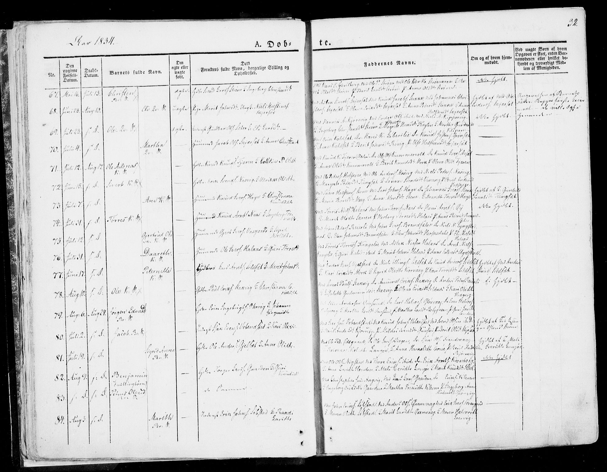 Ministerialprotokoller, klokkerbøker og fødselsregistre - Møre og Romsdal, AV/SAT-A-1454/568/L0803: Parish register (official) no. 568A10, 1830-1853, p. 32