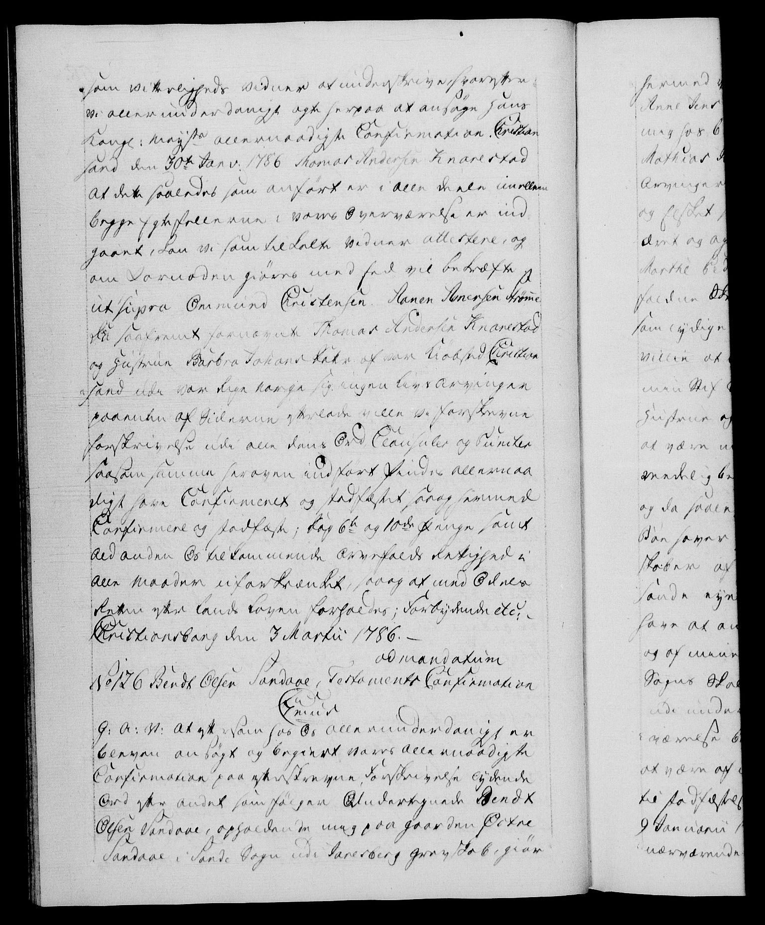 Danske Kanselli 1572-1799, AV/RA-EA-3023/F/Fc/Fca/Fcaa/L0051: Norske registre, 1786-1787, p. 58b