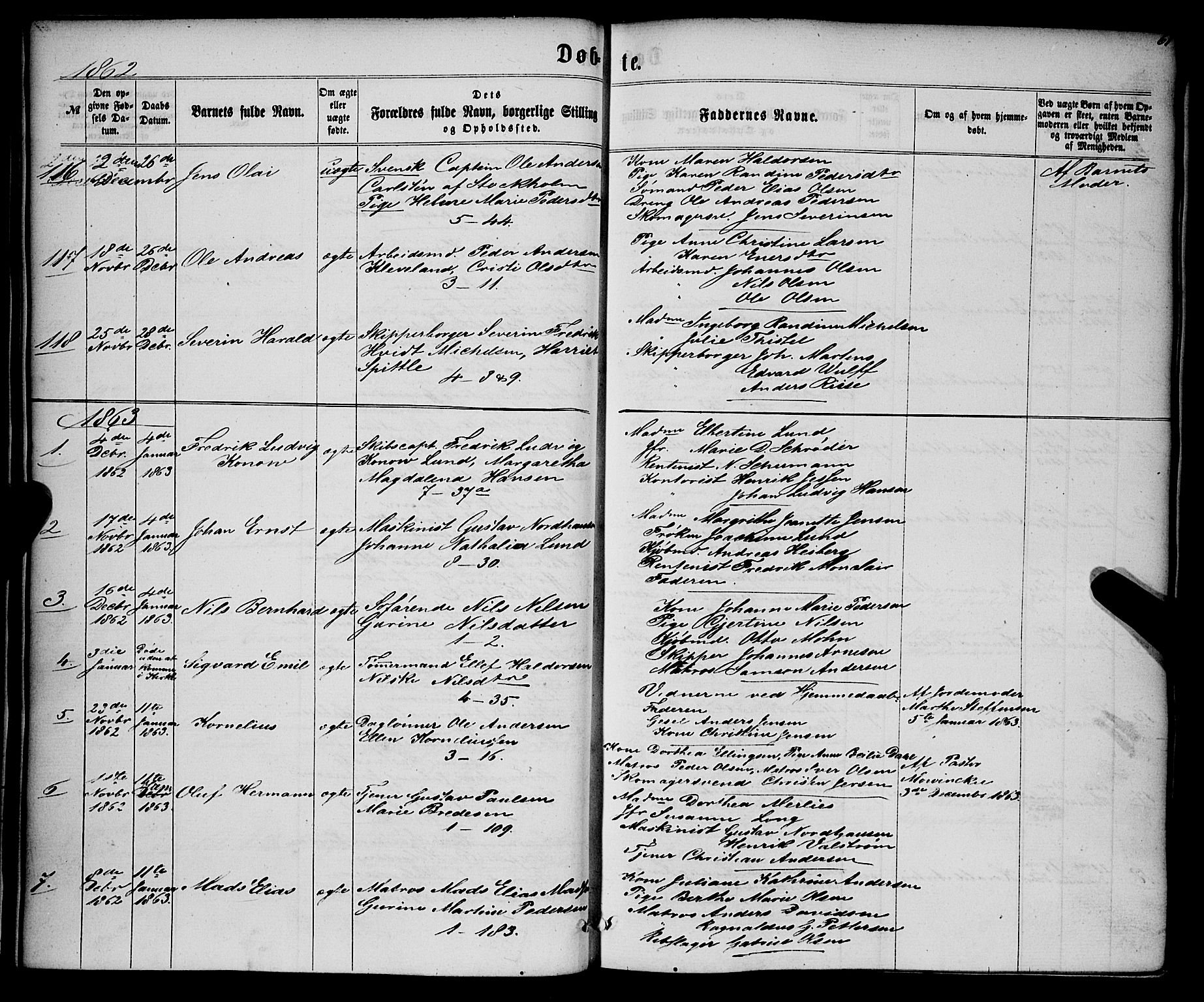 Nykirken Sokneprestembete, SAB/A-77101/H/Haa/L0015: Parish register (official) no. B 2, 1858-1869, p. 61