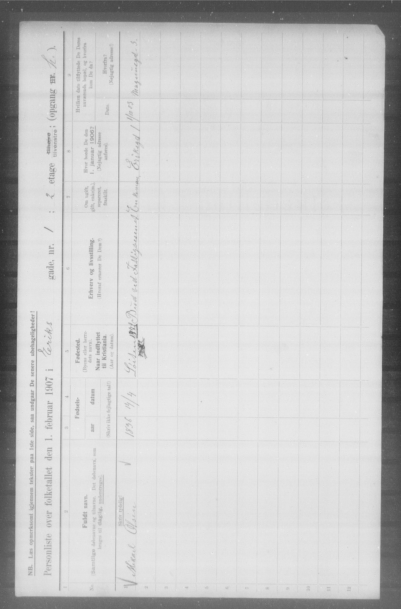 OBA, Municipal Census 1907 for Kristiania, 1907, p. 9868