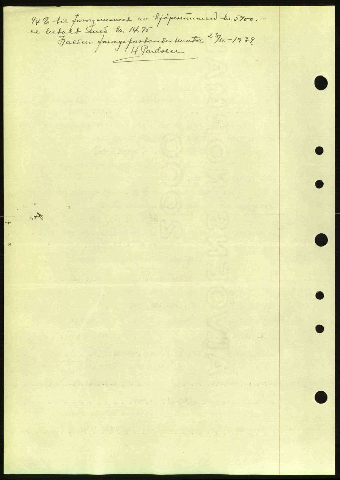 Idd og Marker sorenskriveri, AV/SAO-A-10283/G/Gb/Gbb/L0003: Mortgage book no. A3, 1938-1939, Diary no: : 1274/1939