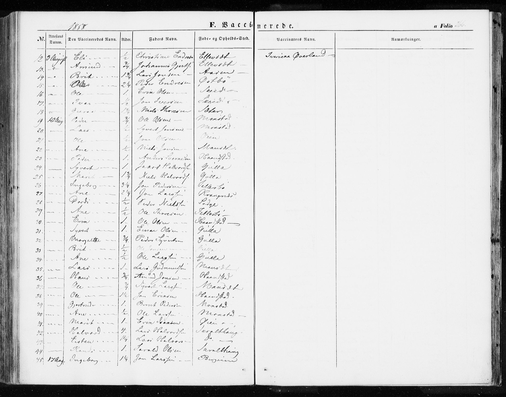 Ministerialprotokoller, klokkerbøker og fødselsregistre - Møre og Romsdal, AV/SAT-A-1454/595/L1044: Parish register (official) no. 595A06, 1852-1863, p. 266