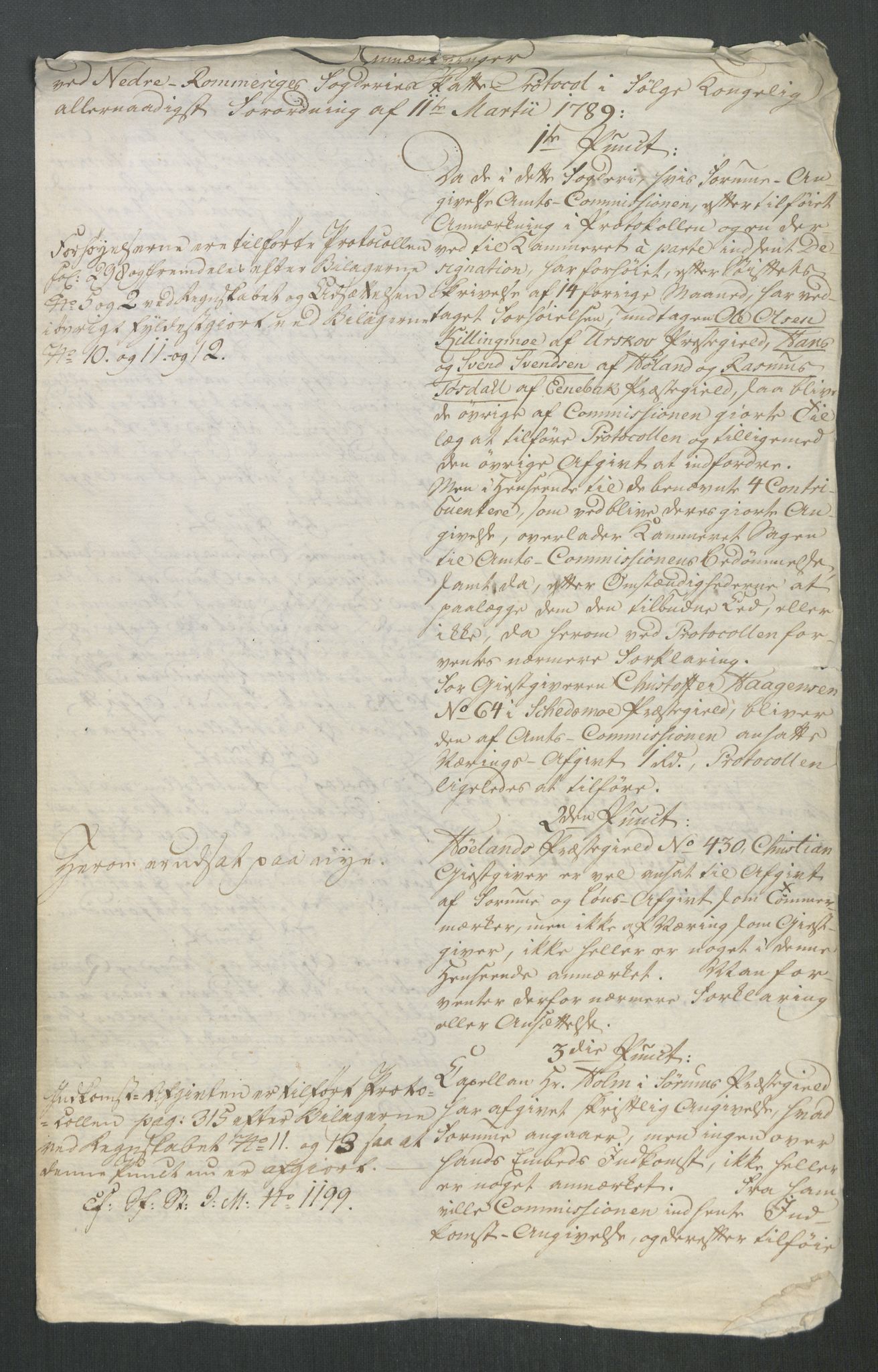 Rentekammeret inntil 1814, Reviderte regnskaper, Mindre regnskaper, RA/EA-4068/Rf/Rfe/L0028: Nedre Romerike fogderi. Nedre Telemark og Bamle fogderi, Nordhordland og Voss fogderi, 1789, p. 54