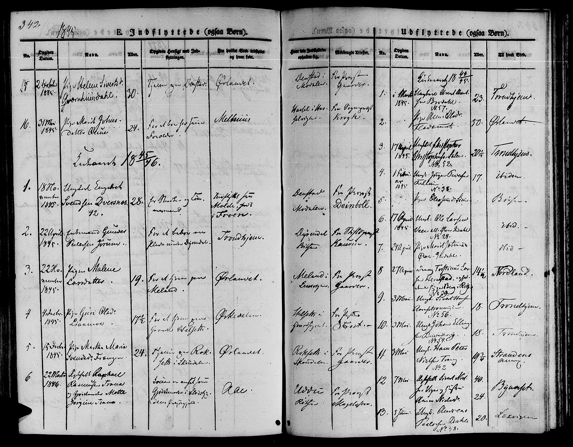 Ministerialprotokoller, klokkerbøker og fødselsregistre - Sør-Trøndelag, SAT/A-1456/646/L0610: Parish register (official) no. 646A08, 1837-1847, p. 342