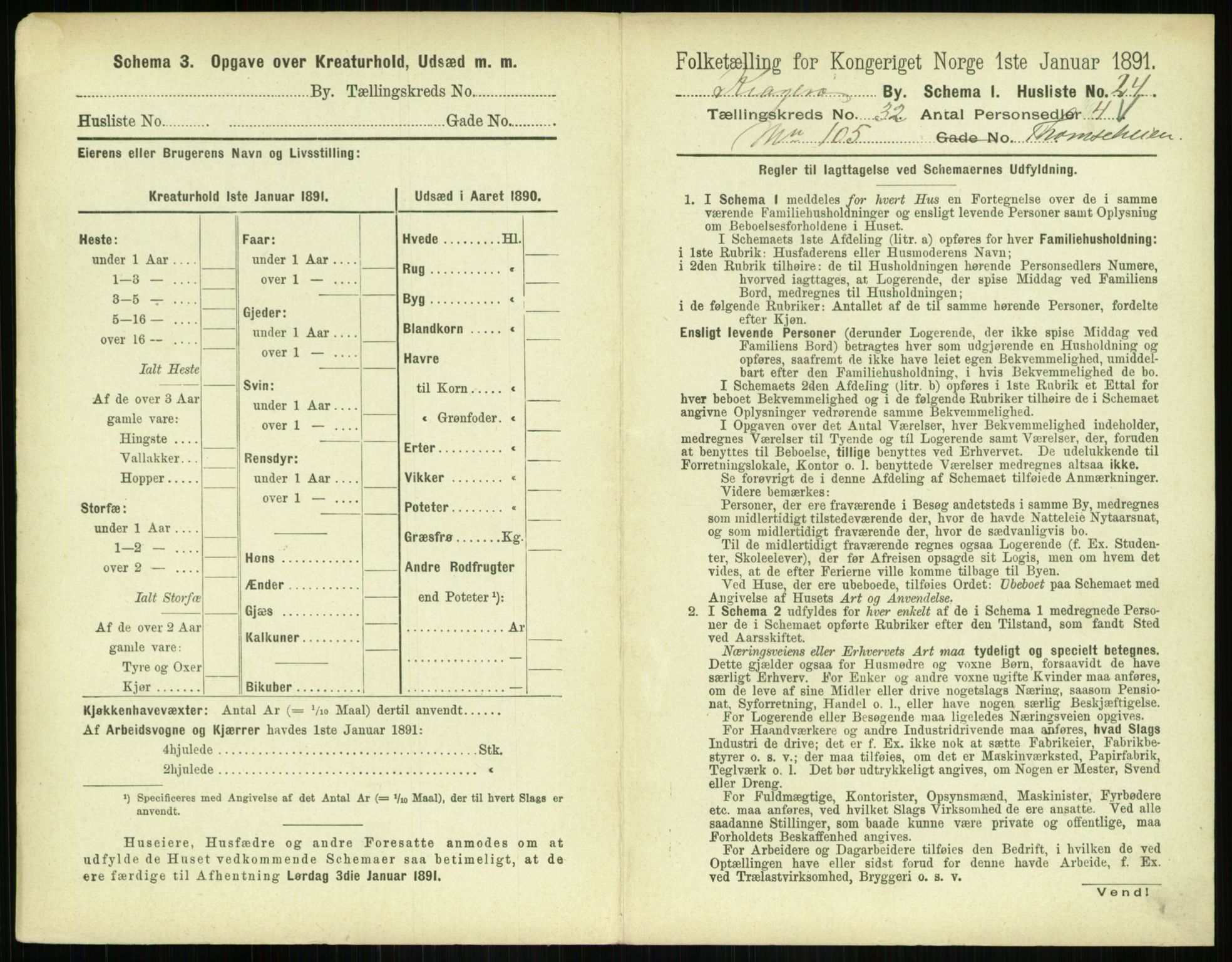 RA, 1891 census for 0801 Kragerø, 1891, p. 1188