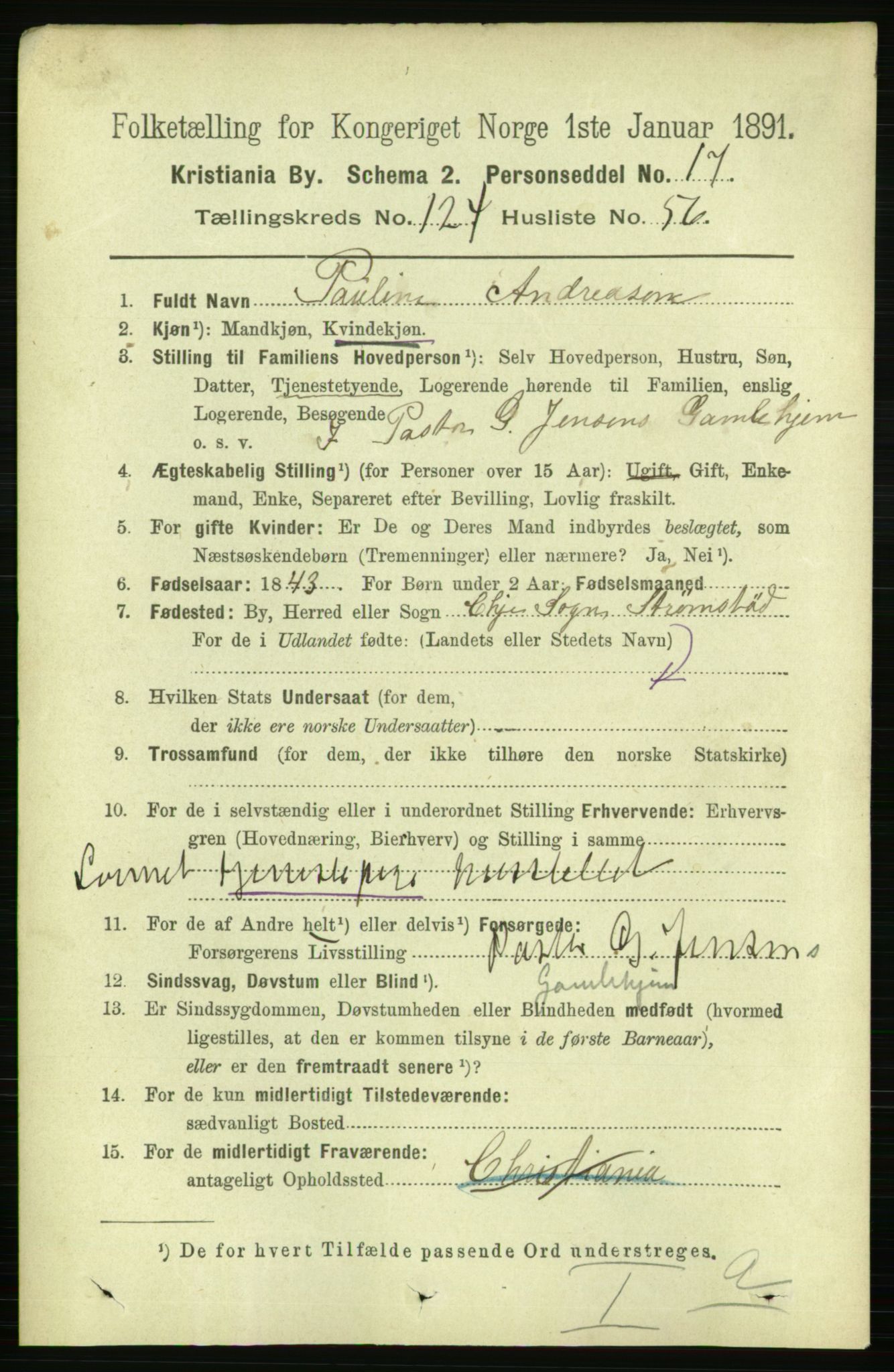 RA, 1891 census for 0301 Kristiania, 1891, p. 66259