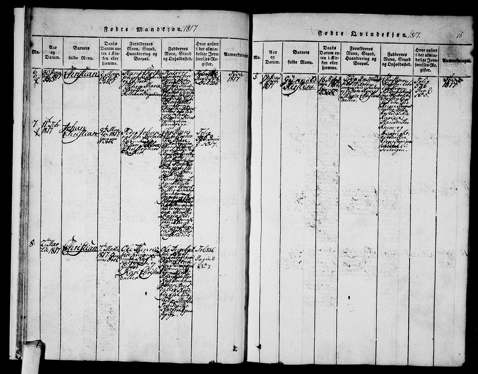 Hurum kirkebøker, SAKO/A-229/F/Fa/L0009: Parish register (official) no. 9, 1816-1826, p. 15