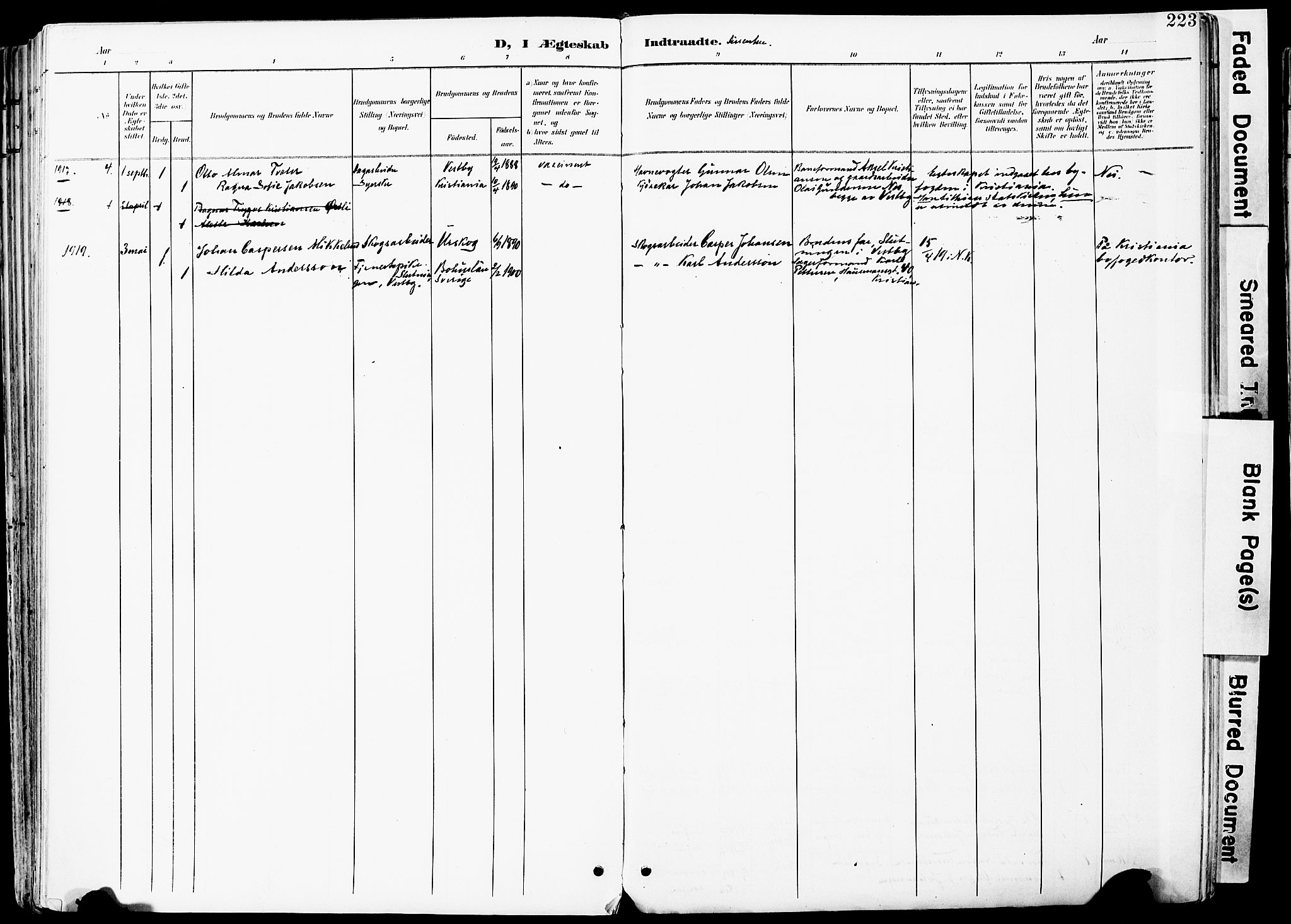 Vestby prestekontor Kirkebøker, SAO/A-10893/F/Fa/L0010: Parish register (official) no. I 10, 1900-1926, p. 223