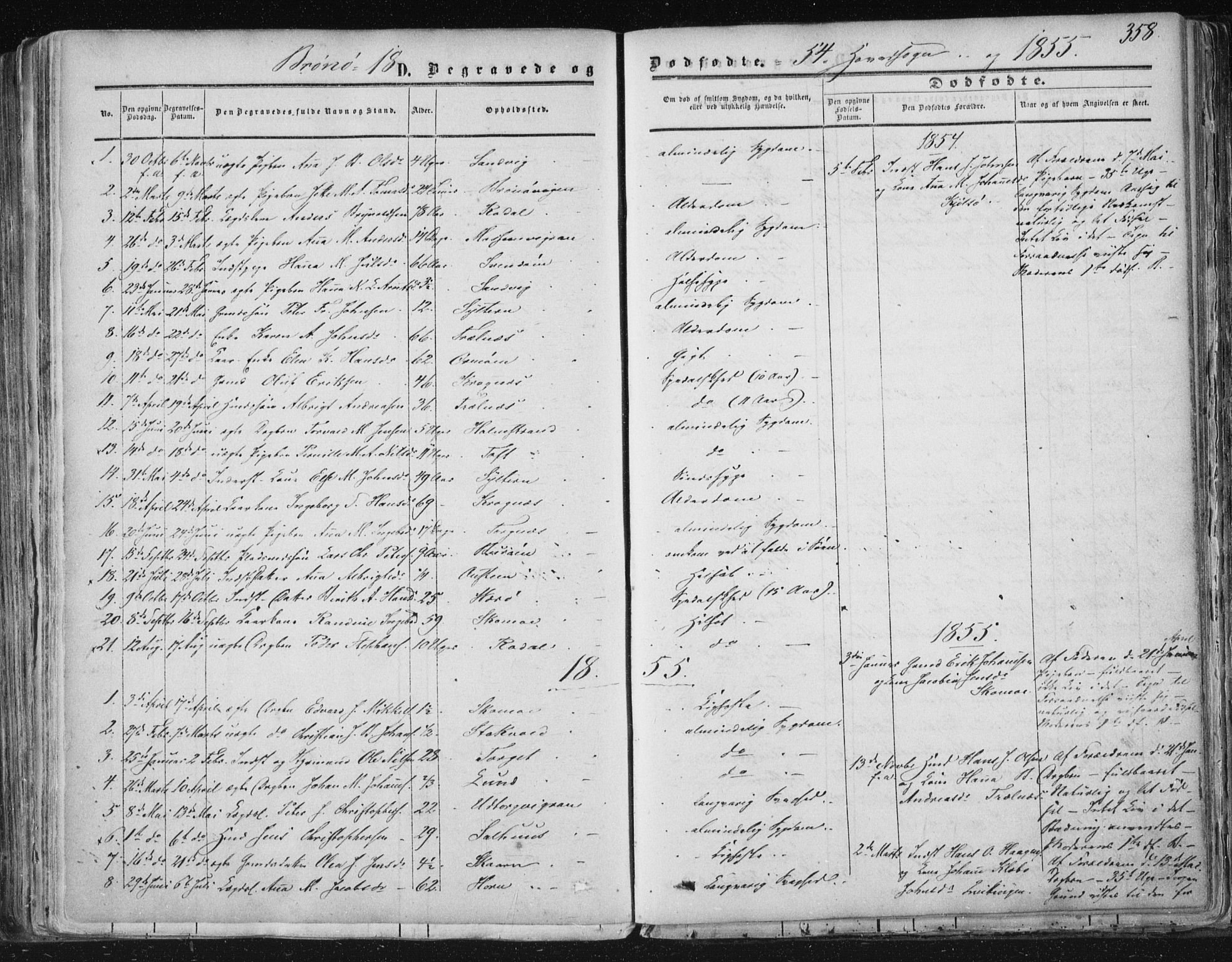 Ministerialprotokoller, klokkerbøker og fødselsregistre - Nordland, SAT/A-1459/813/L0198: Parish register (official) no. 813A08, 1834-1874, p. 358
