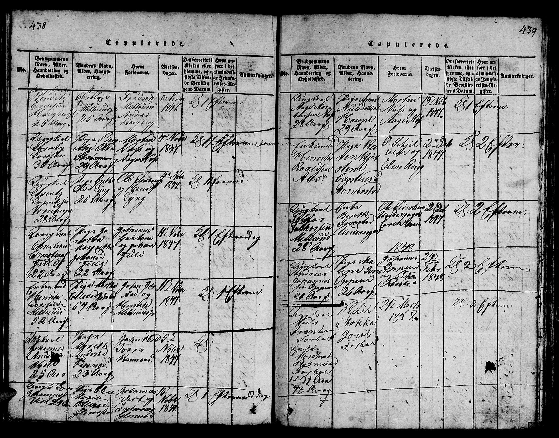 Ministerialprotokoller, klokkerbøker og fødselsregistre - Nord-Trøndelag, SAT/A-1458/730/L0298: Parish register (copy) no. 730C01, 1816-1849, p. 438-439
