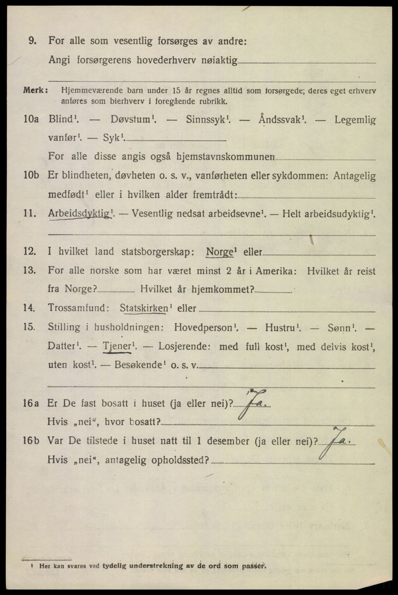 SAK, 1920 census for Grindheim, 1920, p. 1908
