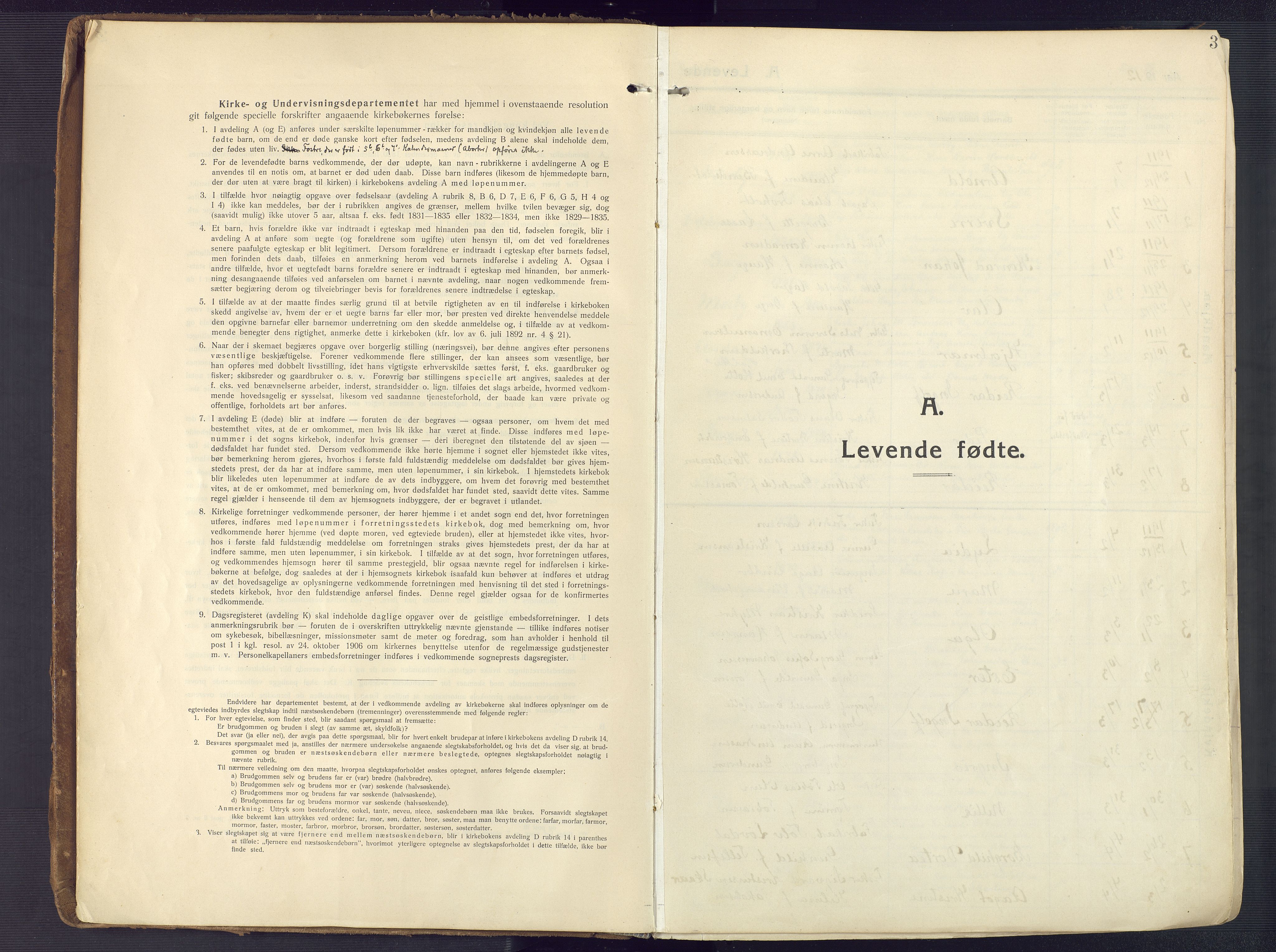 Oddernes sokneprestkontor, AV/SAK-1111-0033/F/Fa/Faa/L0012: Parish register (official) no. A 12, 1912-1925, p. 3