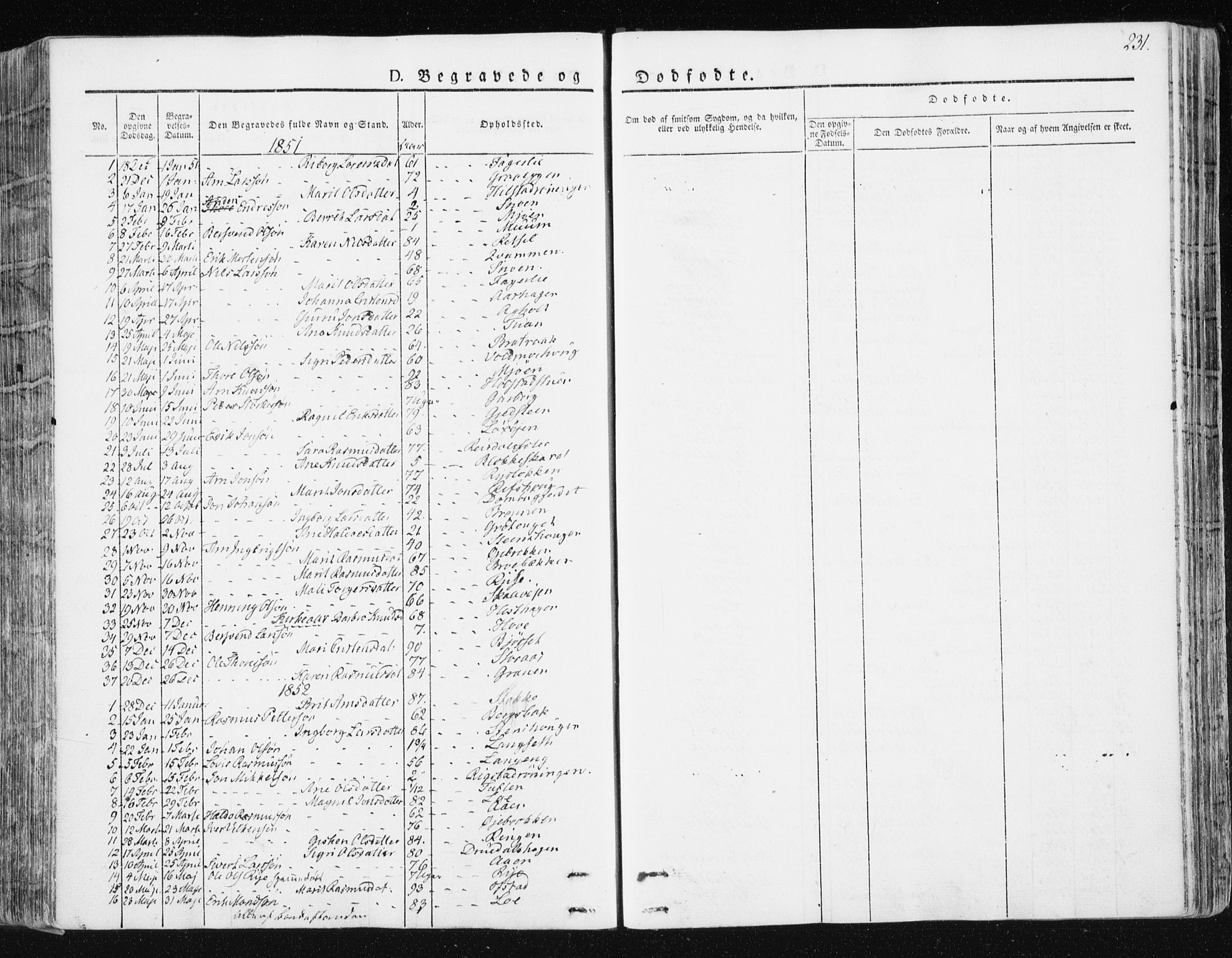 Ministerialprotokoller, klokkerbøker og fødselsregistre - Sør-Trøndelag, AV/SAT-A-1456/672/L0855: Parish register (official) no. 672A07, 1829-1860, p. 231