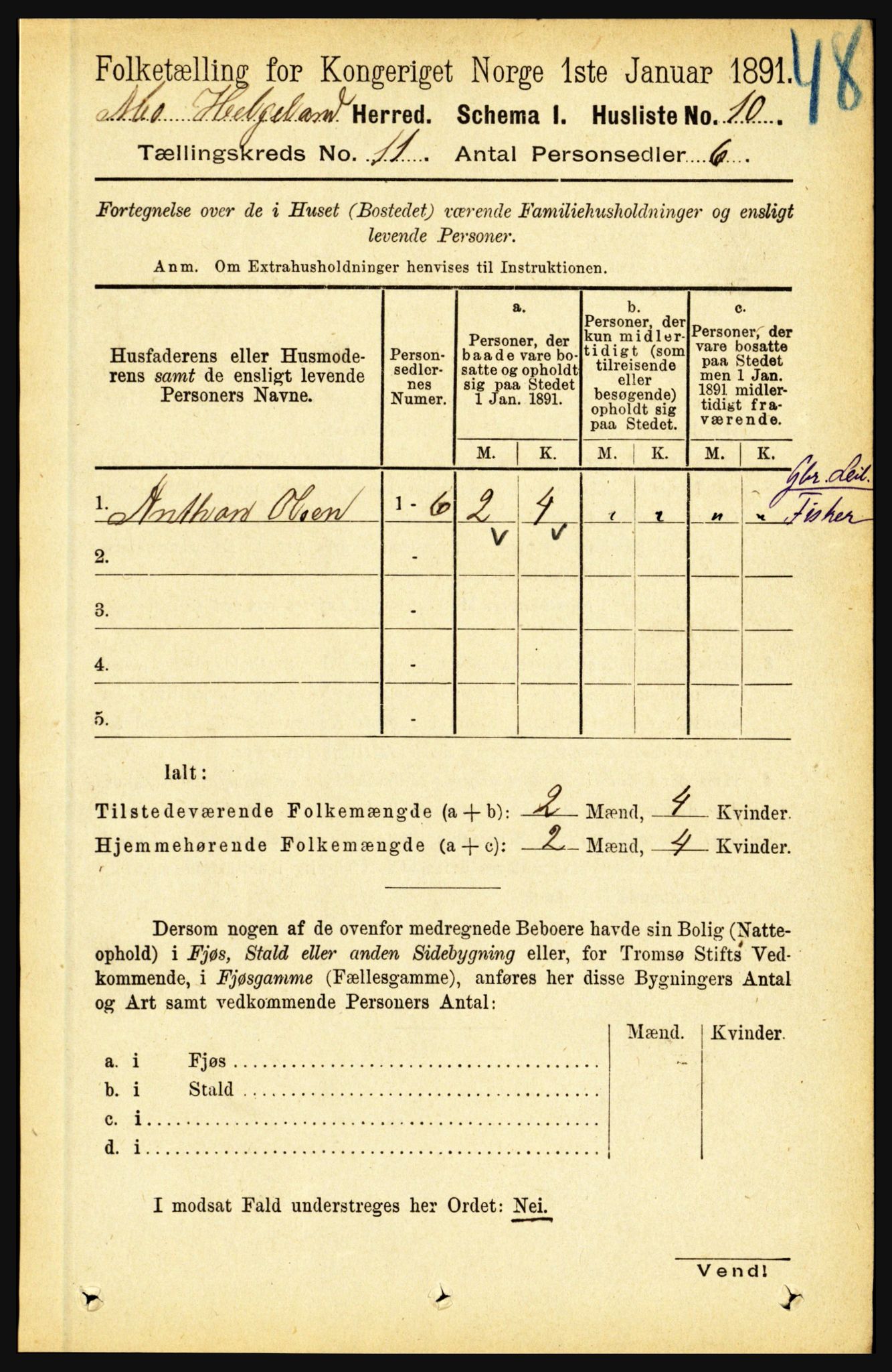 RA, 1891 census for 1833 Mo, 1891, p. 4365